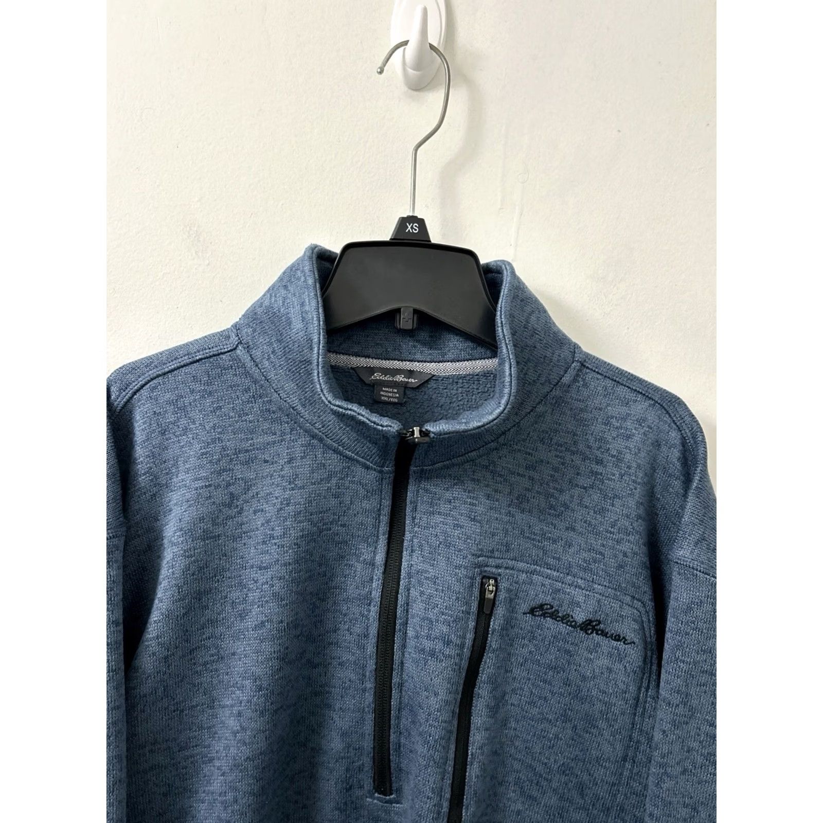 Eddie Bauer VINTAGE Eddie Bauer 1/4 Zip Mens Sweatshirt Pullover 2XL Blue Fleece Pocket L/S Mock Neck Zipper Size US XXL / EU 58 / 5 - 6 Thumbnail