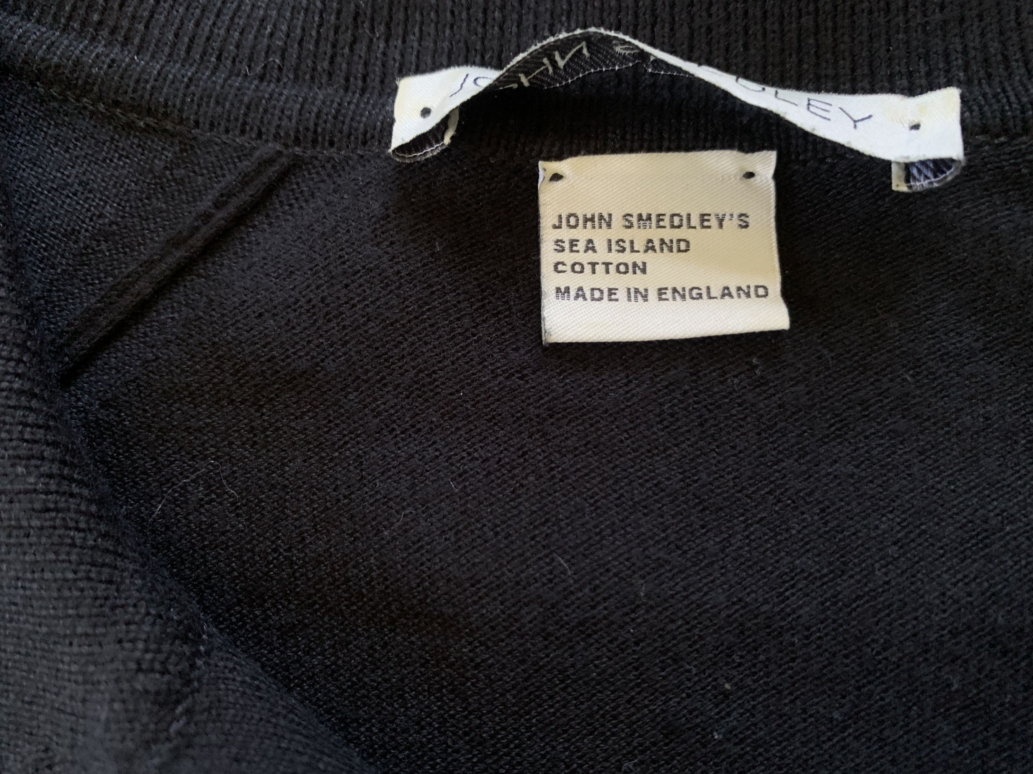 John Smedley Vintage John Smedley Sea Island Black Cotton Polo Tee Size US M / EU 48-50 / 2 - 6 Thumbnail
