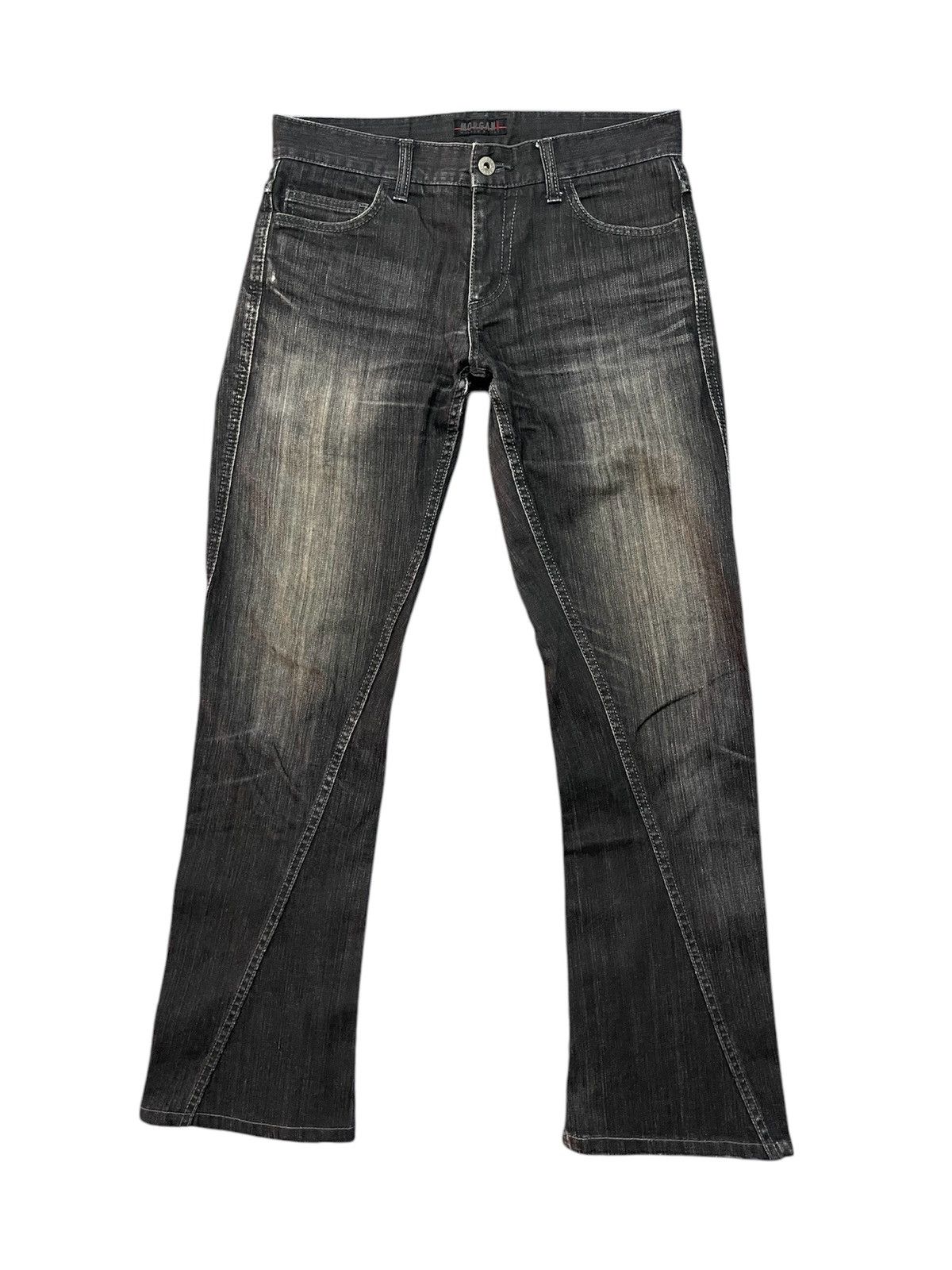 Japanese Brand × Le Grande Bleu (L.G.B.) × Morgan Homme 90s Flare Morgan De Toi Homme Spiral Cut Denim Jeans Size US 32 / EU 48 - 3 Thumbnail