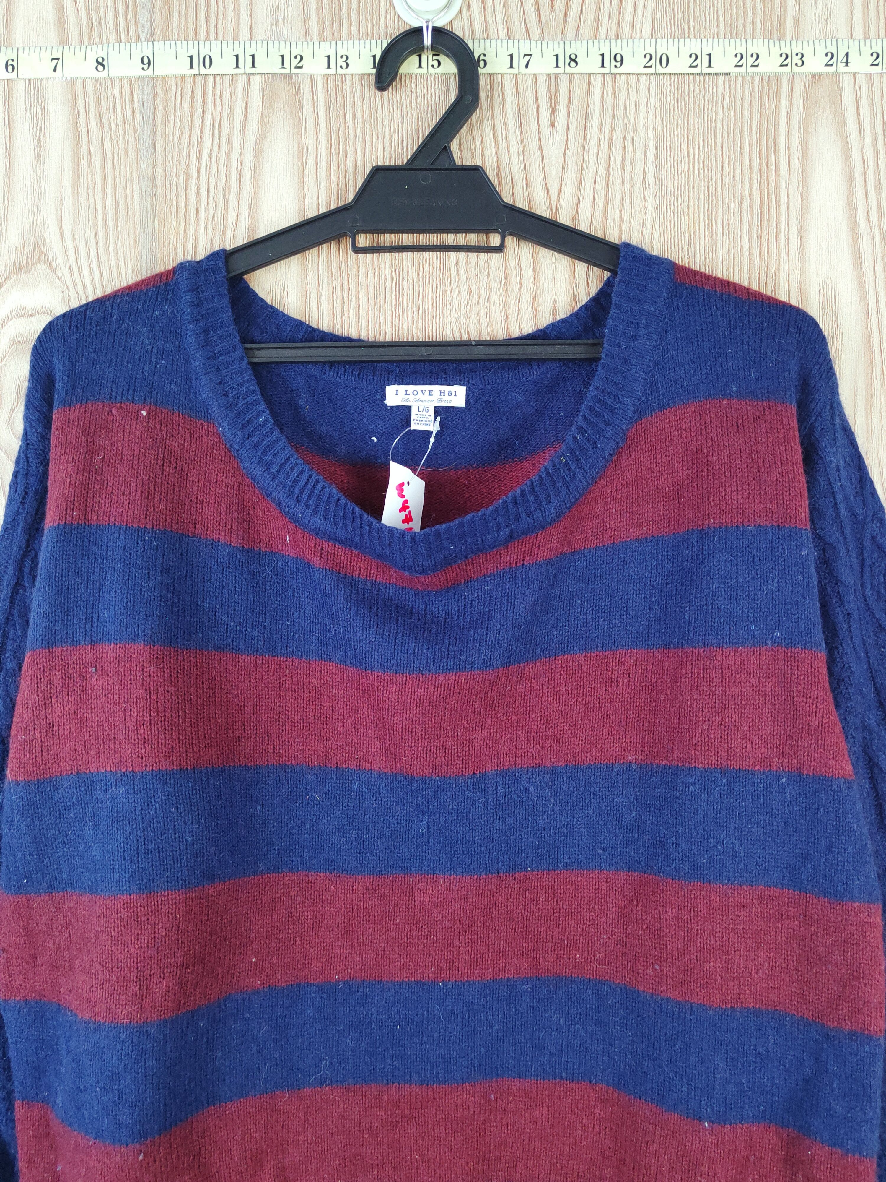 Japanese Brand × Solid and Striped I Love H81 Navy stripe Knitwear Sweatshirts #W471 Size M / US 6-8 / IT 42-44 - 2 Thumbnail
