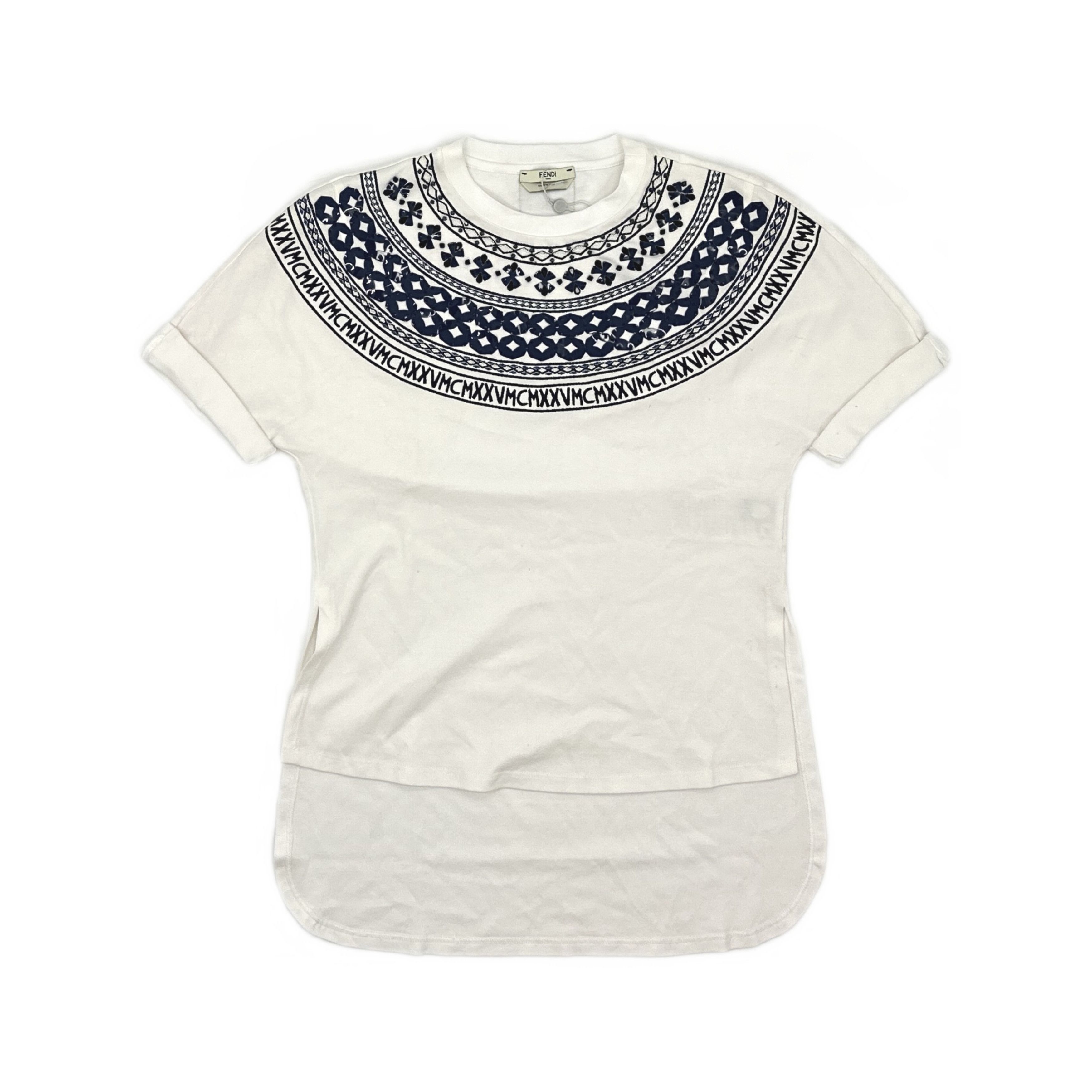 Fendi Fendi Embroidered Pattern T-Shirt Size IT 38 Size XS / US 0-2 / IT 36-38 - 1 Thumbnail