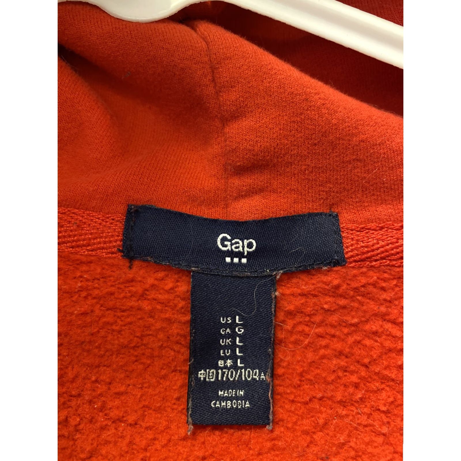 Gap VINTAGE Gap Hoodie Womens Large Red Spell Out Logo Full Zip Sweatshirt 90s Y2K Casual Outerwear Size L / US 10 / IT 46 - 3 Thumbnail