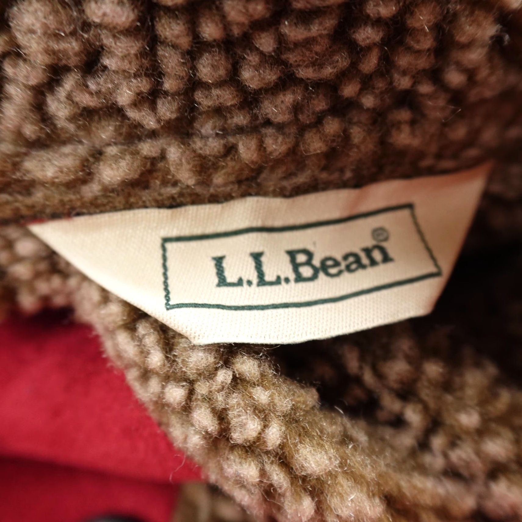 Vintage VTG LL Bean Jacket Womens L Red Heavy Sherpa Lined Suede Long Trench Coat Parka Coat Size L / US 10 / IT 46 - 4 Thumbnail