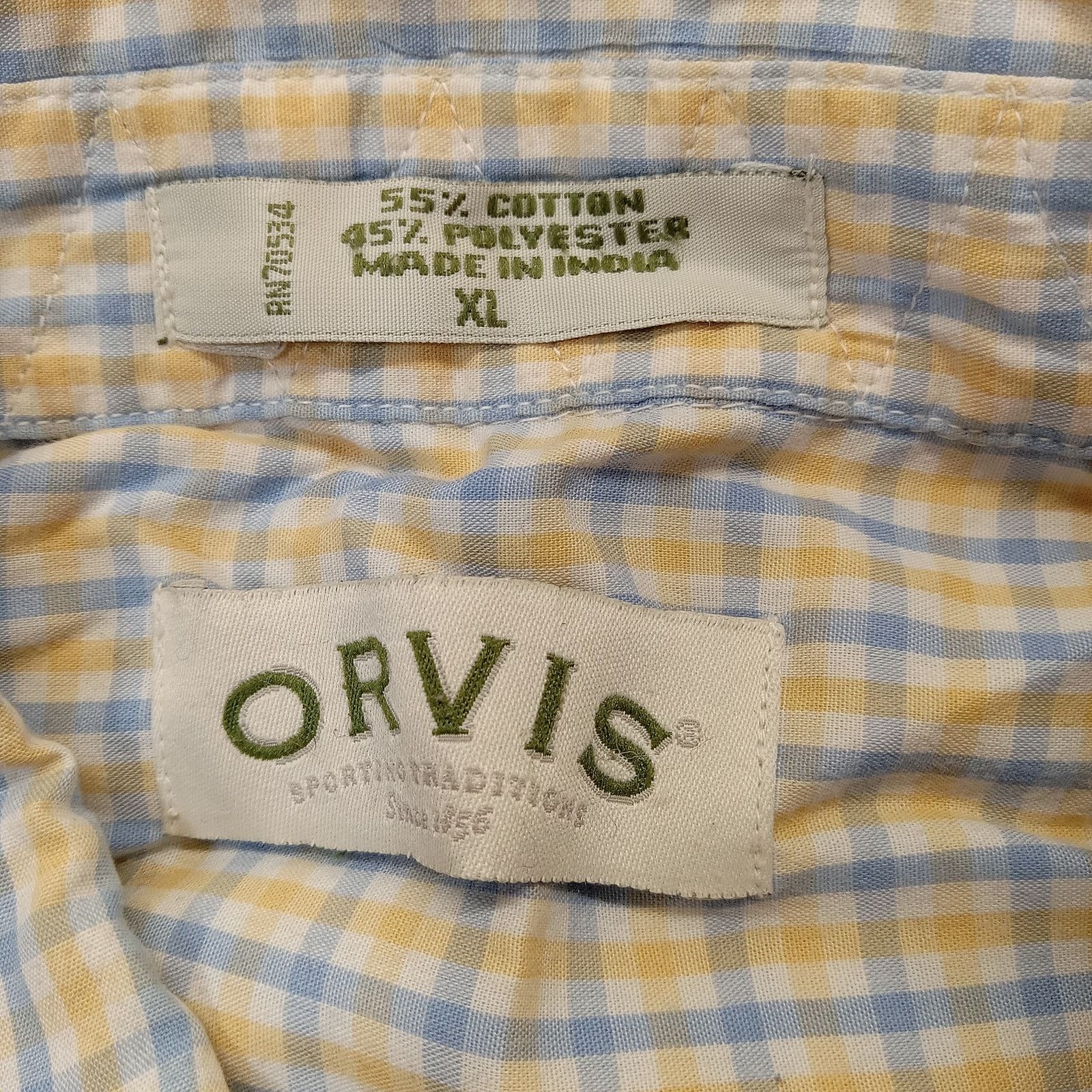 Orvis Orvis Shirt XL Men's Short Sleeve Button Front Plaid Size US XL / EU 56 / 4 - 3 Thumbnail