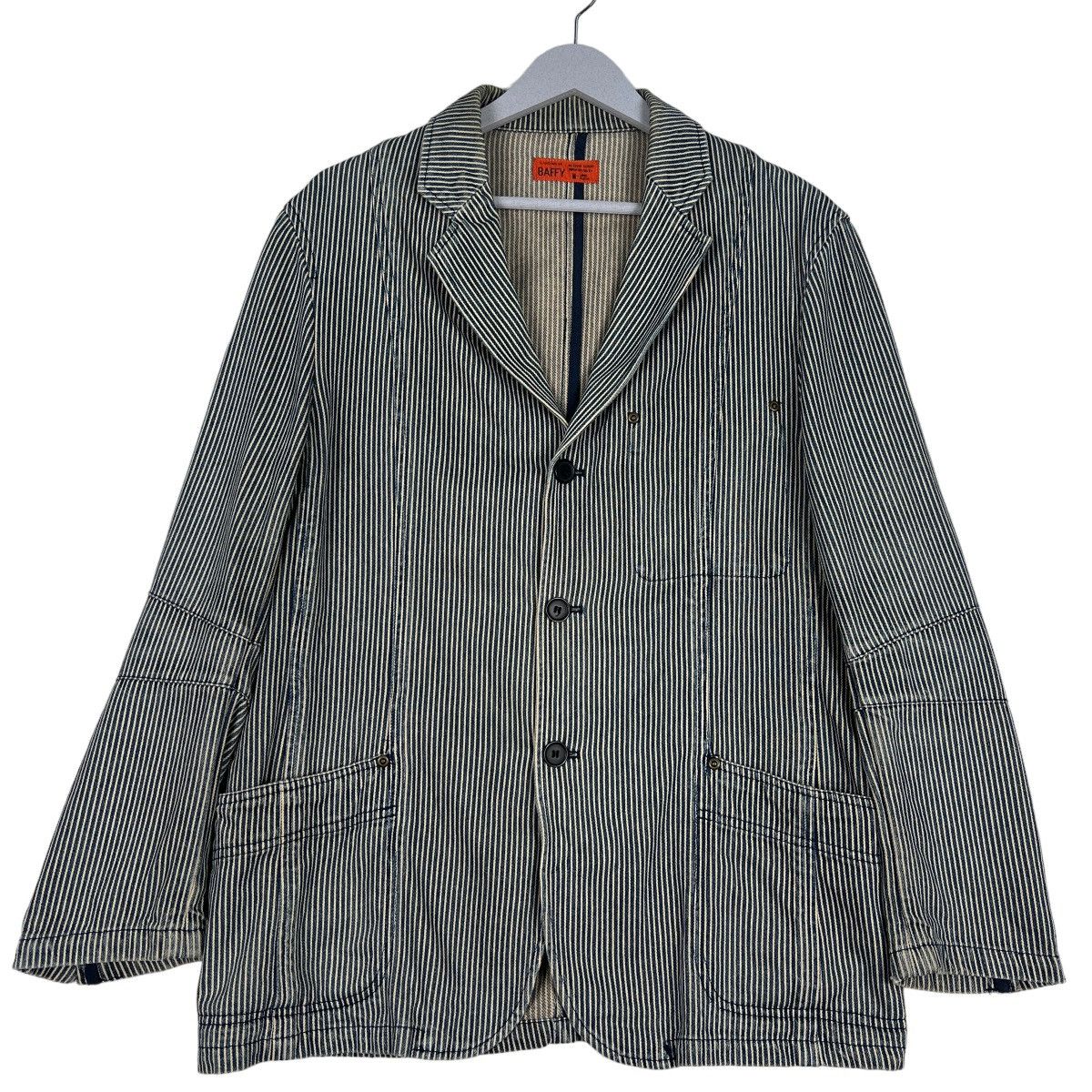 Japanese Brand 🔥 BAFFY HIKORY STRIPE CHORE JACKET Size US M / EU 48-50 / 2 - 1 Thumbnail