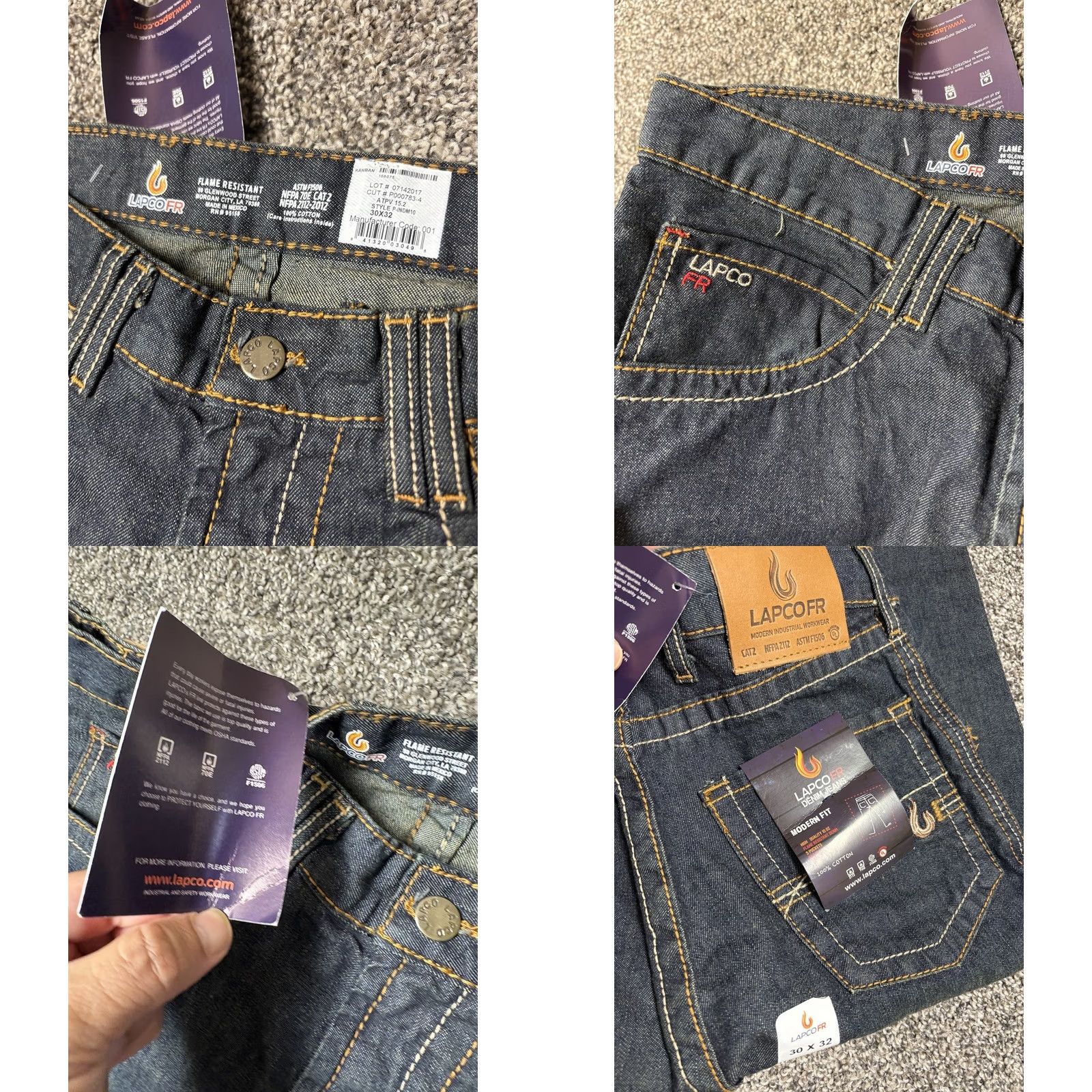 Vintage LAPCO FR Reflective Jeans Mens 30x32 Blue NEW NWT Flame-Resistant Denim Straight 30 32 Inseam Mens jeans Blue FR Reflective Jeans NWT LAPCO Size US 30 / EU 46 - 8 Thumbnail