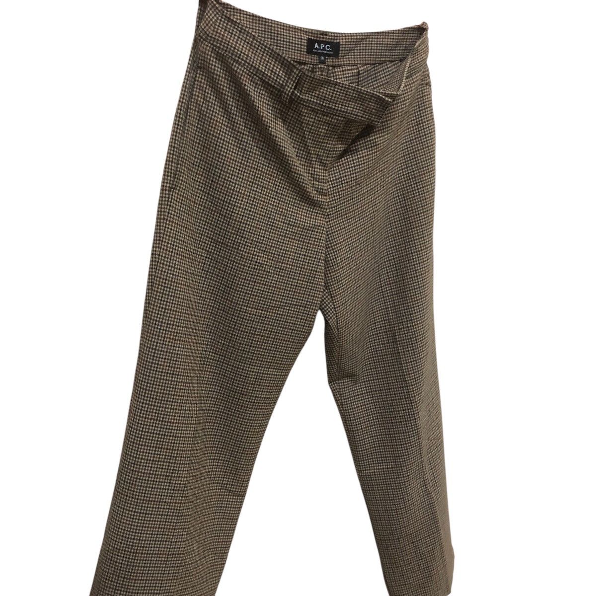 A.P.C. Hazelnut Checkered Flares A.P.C Pants Straight Size 28" / US 6 / IT 42 - 2 Thumbnail