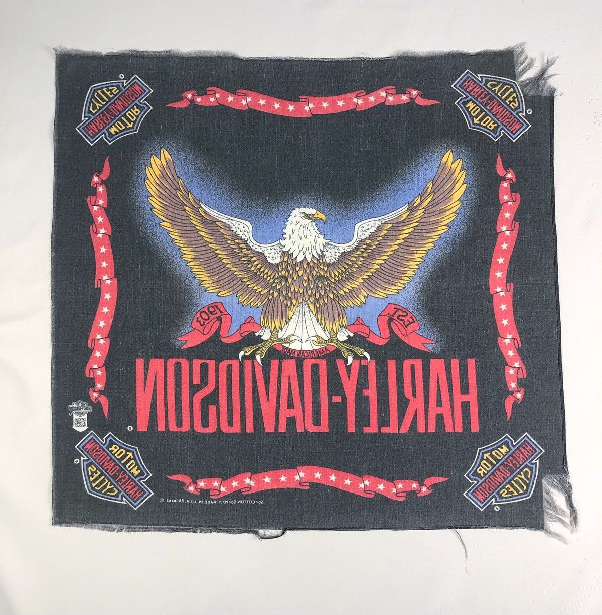 Harley Davidson × Vintage Rare Vintage Harley Davidson Bandana Made in USA Size ONE SIZE - 4 Thumbnail