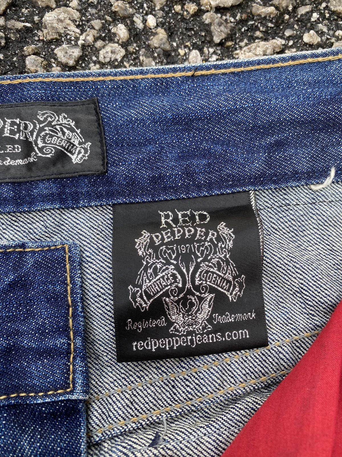 If Six Was Nine × Japanese Brand × Tornado Mart 1990s - Red Pepper Distressed Logo Design Denim Size US 32 / EU 48 - 17 Thumbnail