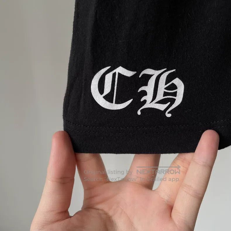 Chrome Hearts CHROME HEARTS Size M Black Sanskrit cross V-neck short slee Size US M / EU 48-50 / 2 - 6 Thumbnail