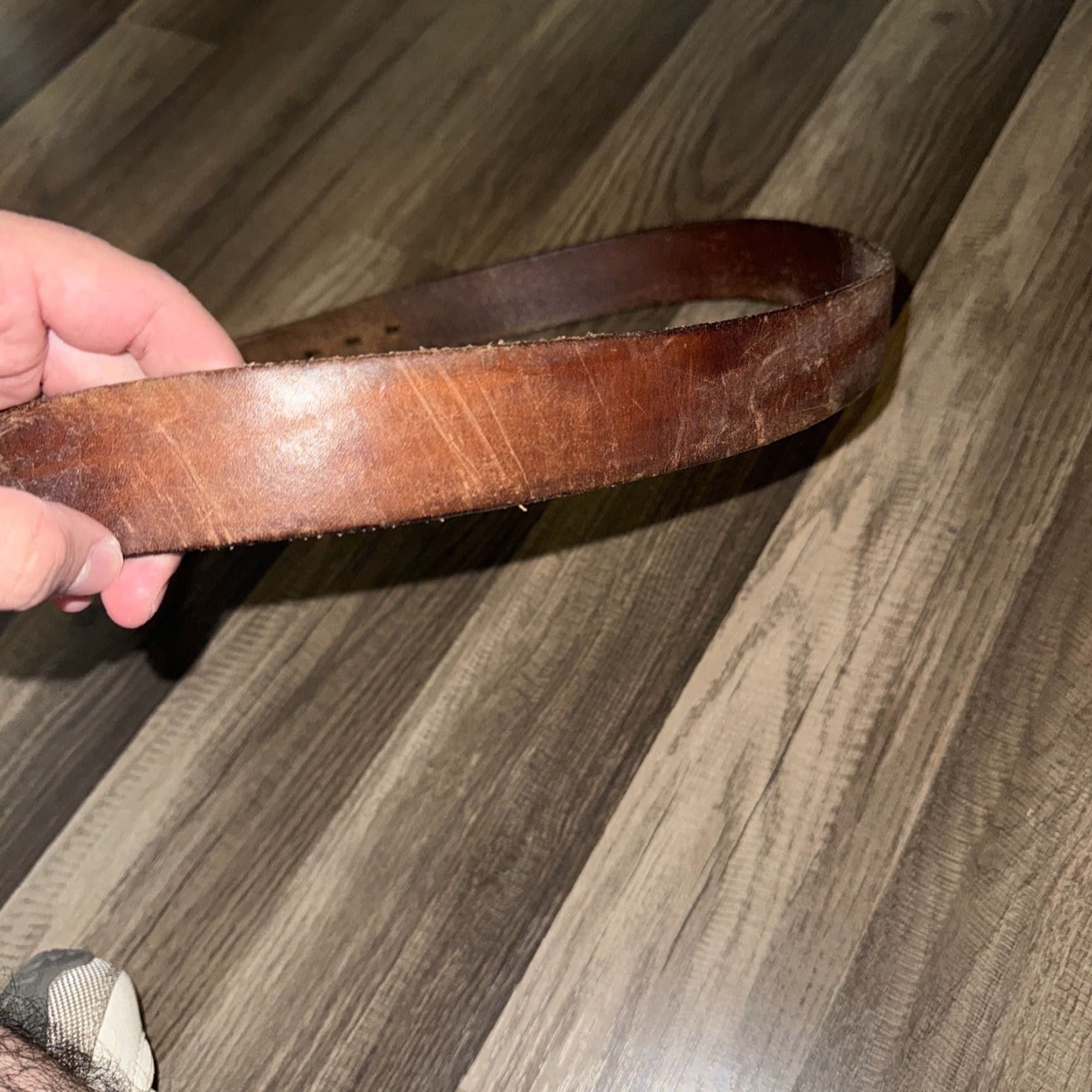 Vintage VINTAGE Brown Leather Belt Men 44 Belt Brown Western Classic USA Leather Mens Size 44 - 8 Thumbnail