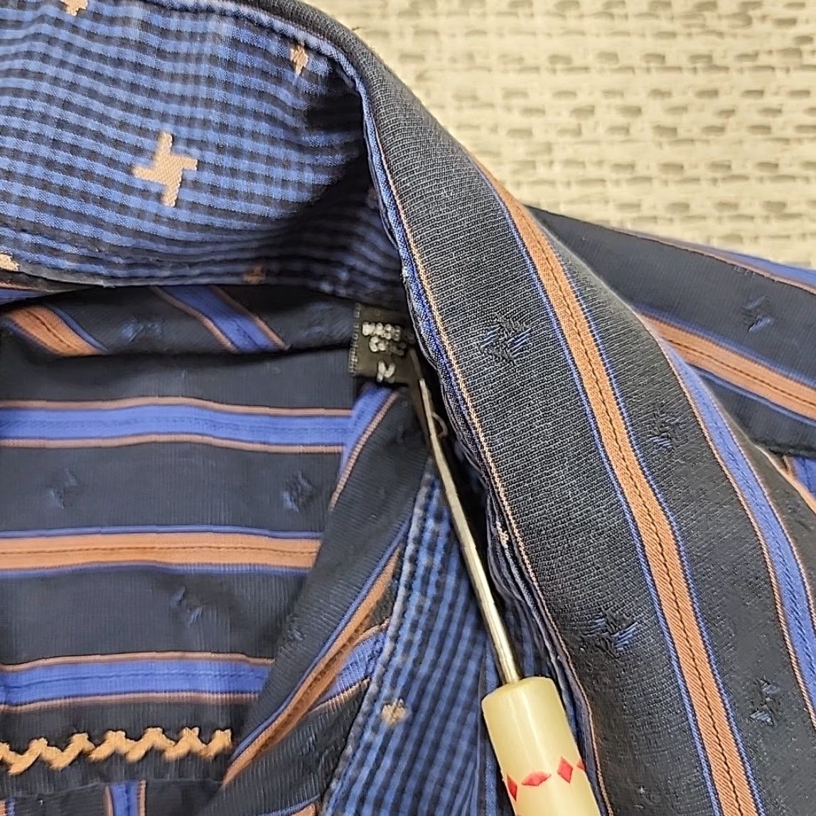 BUGATCHI Bugatchi Uomo Shirt Mens Medium Short Sleeve Button Up Casual Striped Size US M / EU 48-50 / 2 - 5 Thumbnail