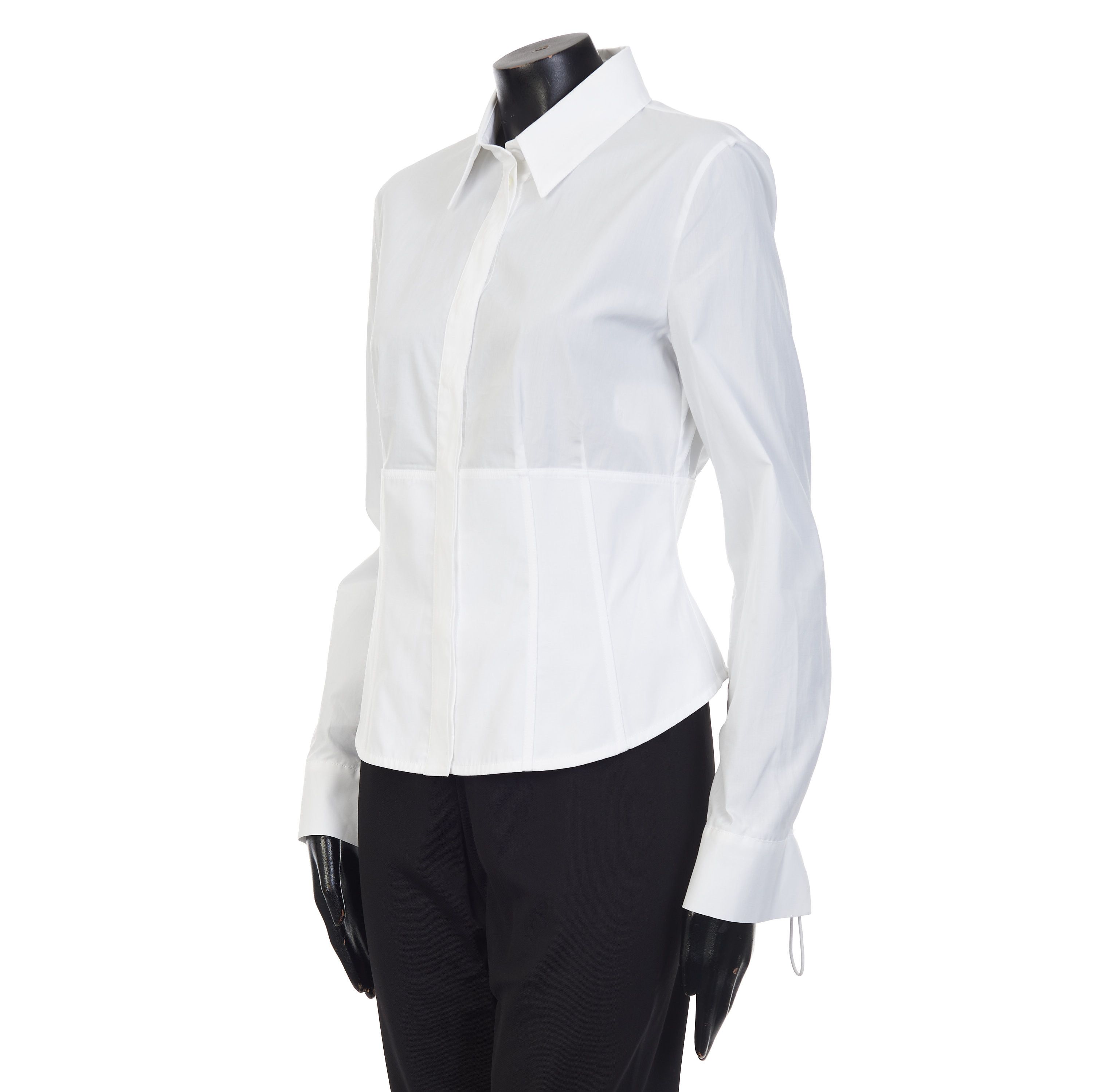 White Long-sleeved Cotton Shirt