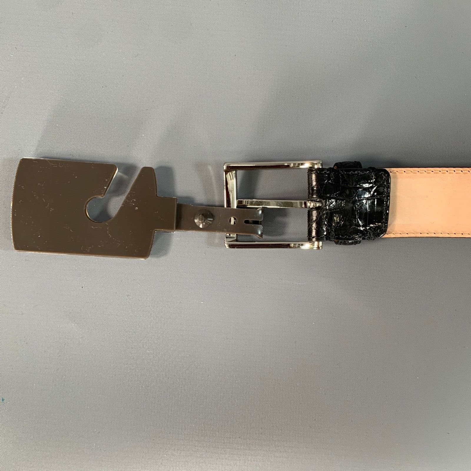 Trafalgar Size 40 Balck Crocodile Leather Belt in Brown, Men's — image 6 of 6