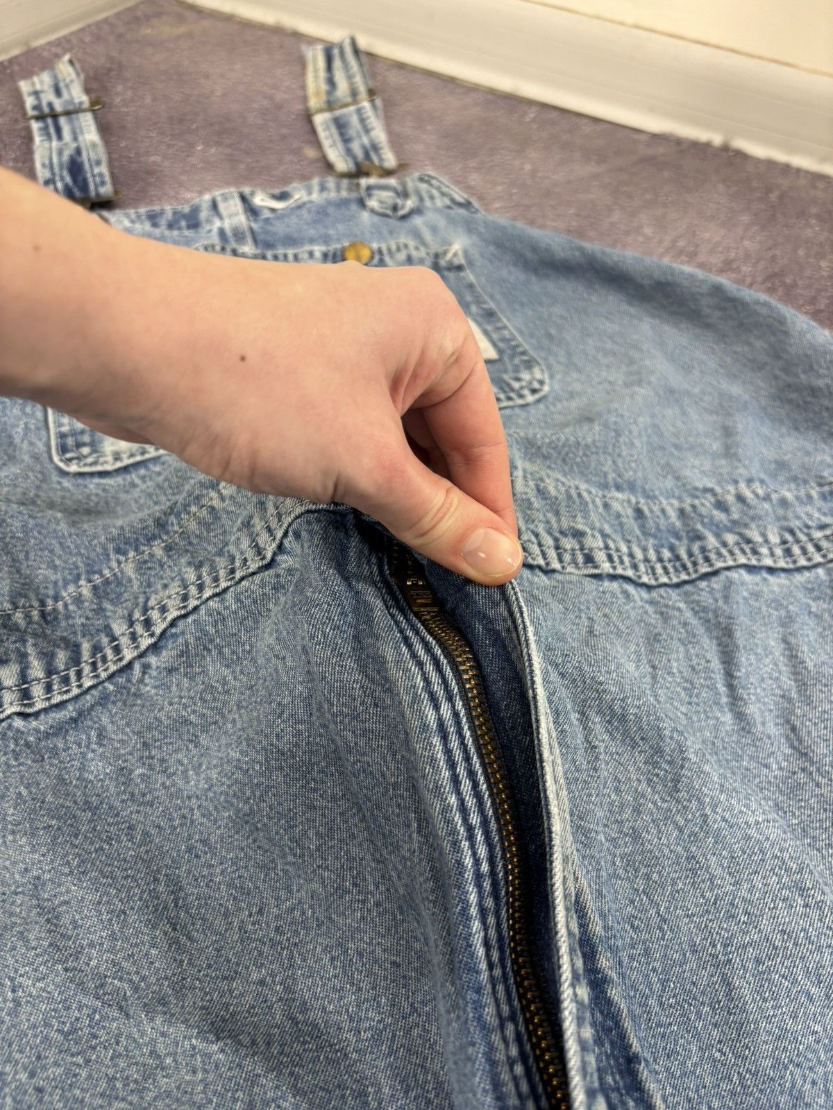 Carhartt Vintage Carhartt Bib Overalls USA Workwear Light Blue Denim Size US 44 / EU 60 - 12 Thumbnail