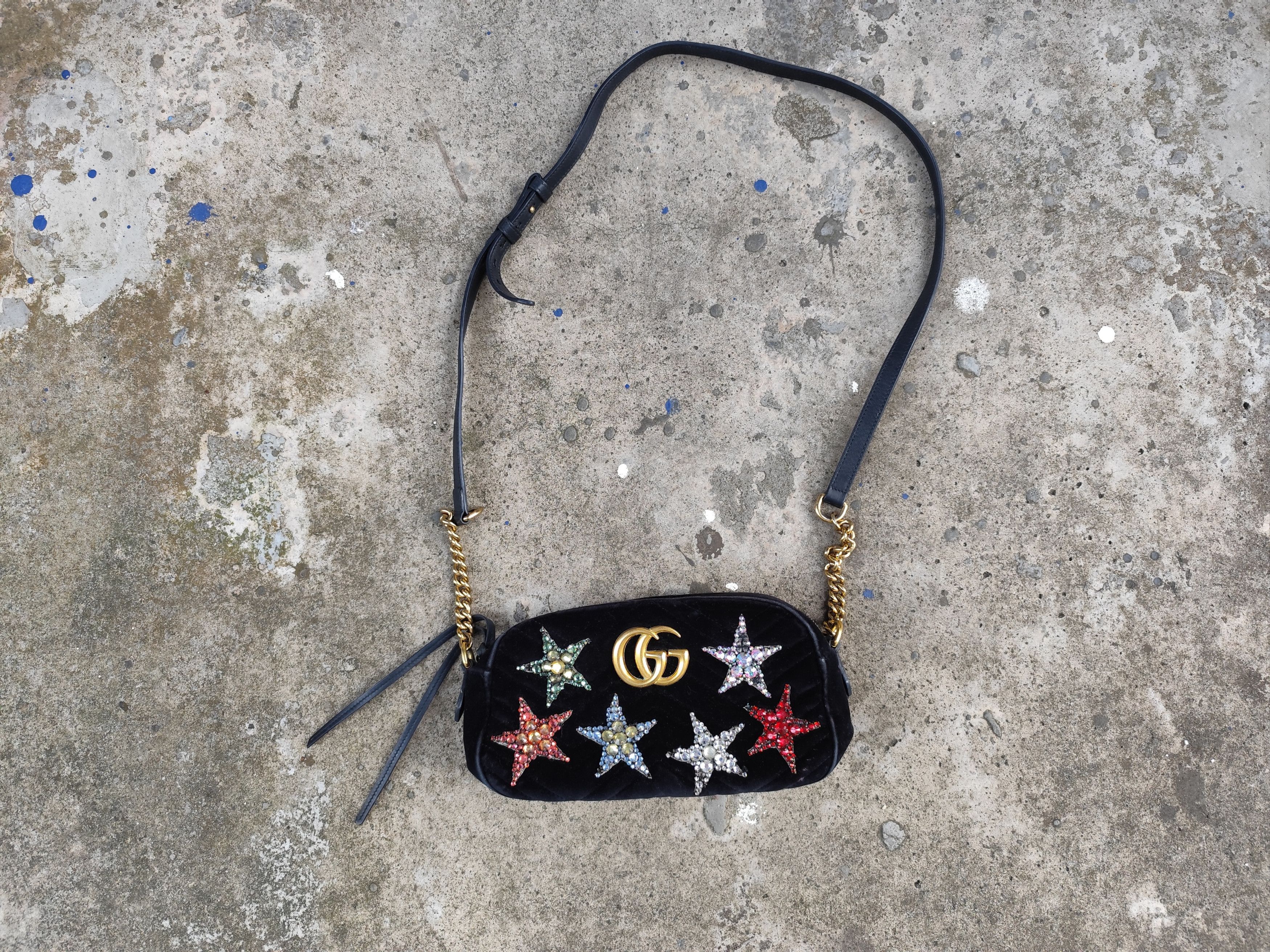 Gucci Gucci Marmont Velvet Crystal Stars Shoulder Bag Size ONE SIZE - 1 Thumbnail