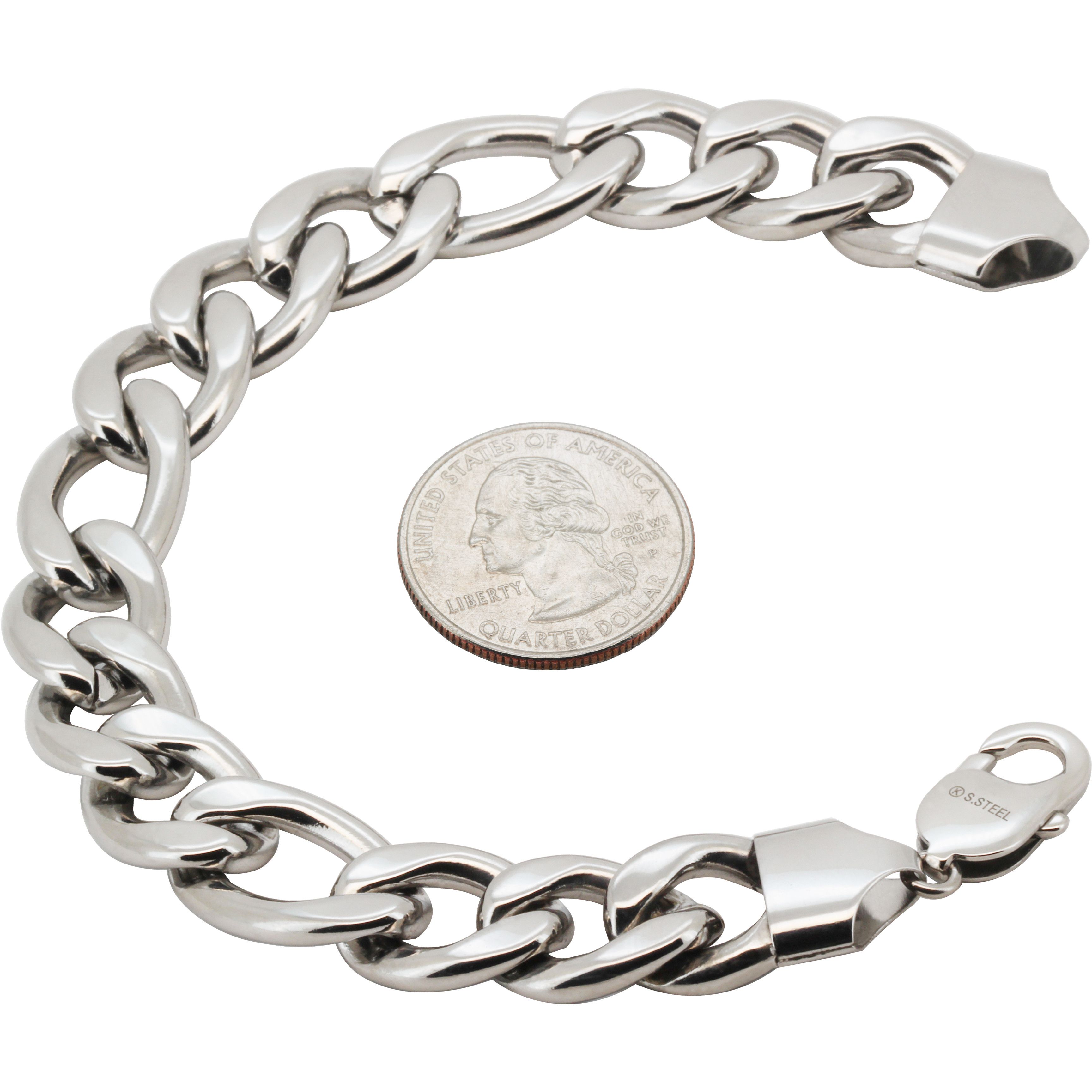 Other 316L Stainless Steel 14mm Figaro Link Bracelet 8.5" Size ONE SIZE - 1 Thumbnail