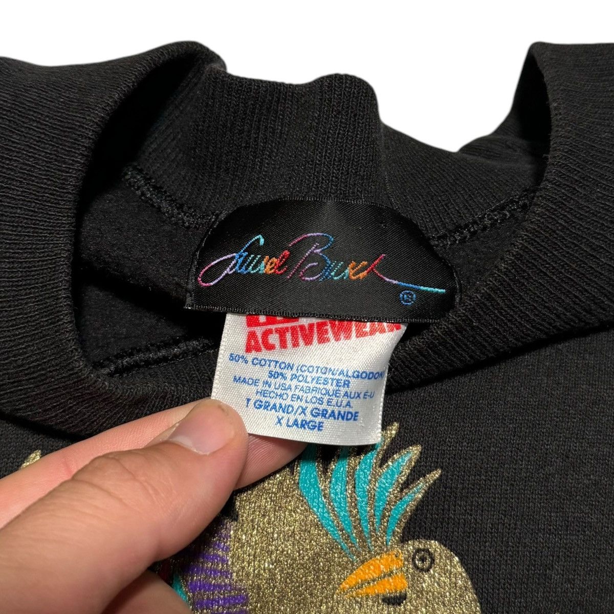 Hanes Vintage 1992 Laurel Birch Nature Glittery Art Sweatshirt XL Size US XL / EU 56 / 4 - 6 Thumbnail