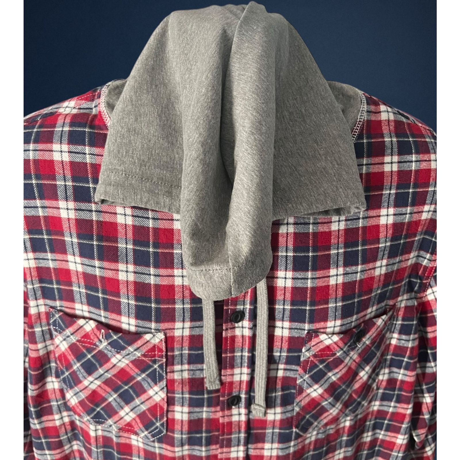 UNIONBAY UNIONBAY Men’s XL Flannel Shirt Hoodie Red Plaid Button Down Size US XL / EU 56 / 4 - 3 Thumbnail