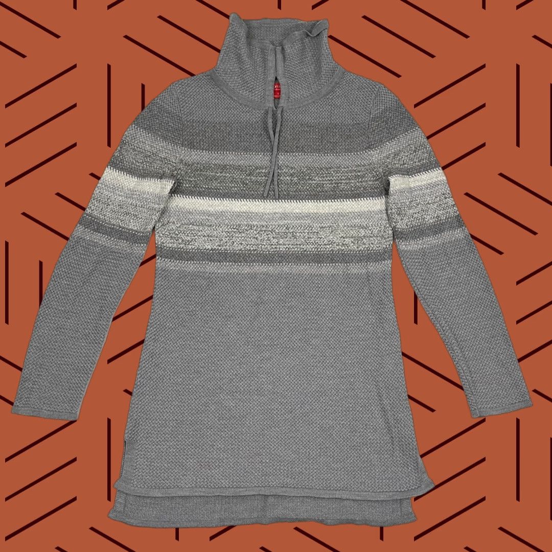 Vintage Krimson Klover Sweater Womens Small Gray Merino Wool Silk Turtleneck Tunic Prep Size S / US 4 / IT 40 - 1 Thumbnail