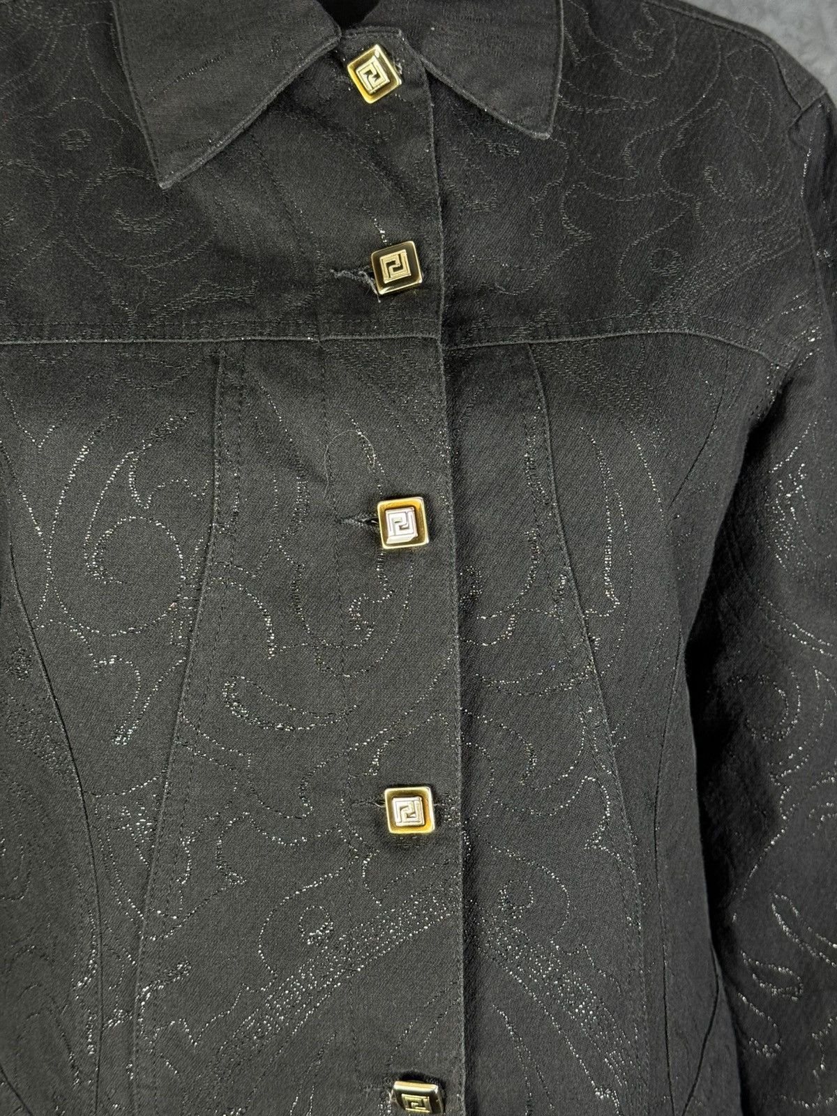 Vintage Versace Classic V2 Vintage 90s Women’s Black Jacket Size 46 Size L / US 10 / IT 46 - 7 Thumbnail