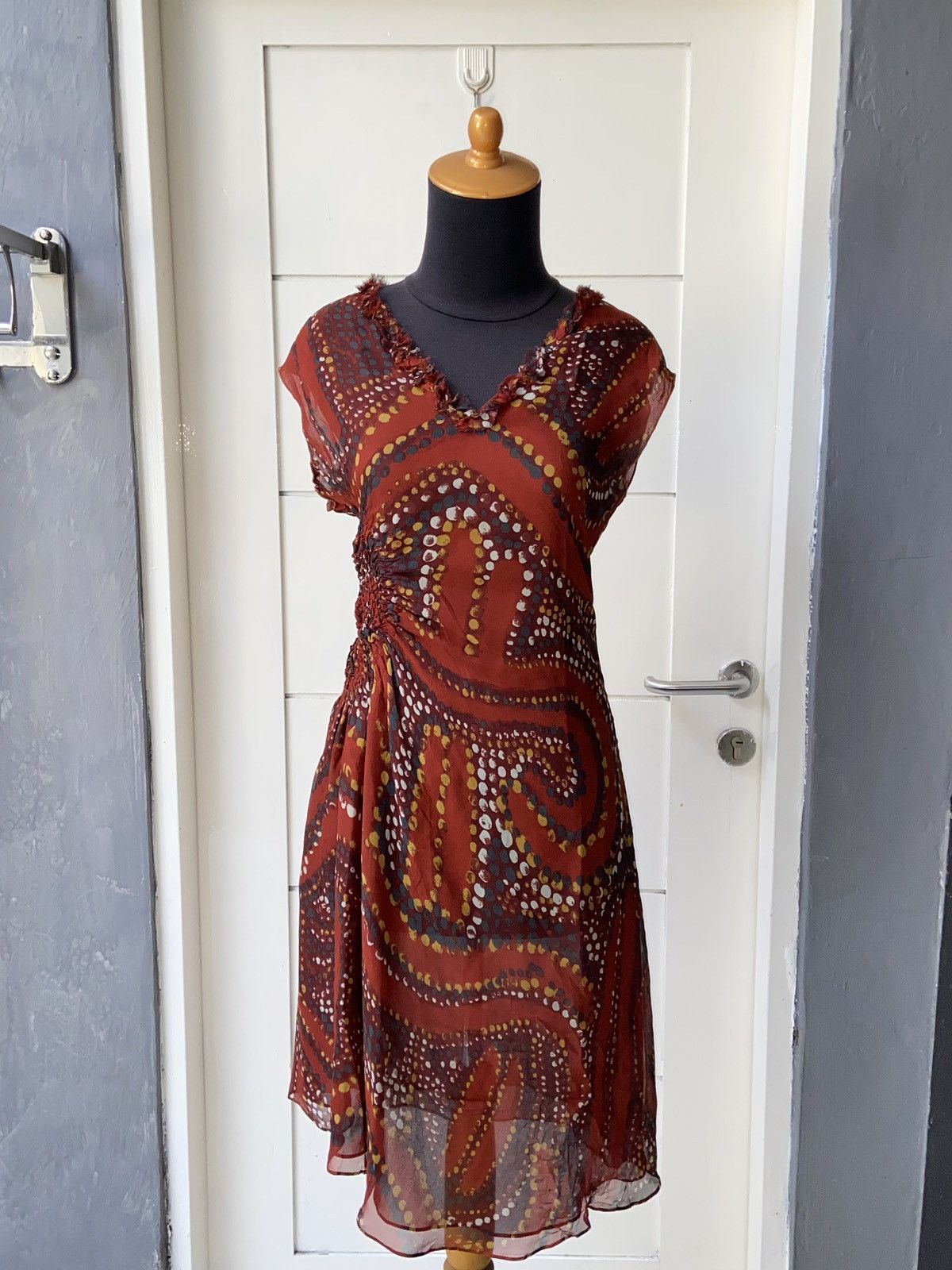 Kenzo KENZO PARIS Patterned Midi Dress Size XS / US 0-2 / IT 36-38 - 1 Thumbnail