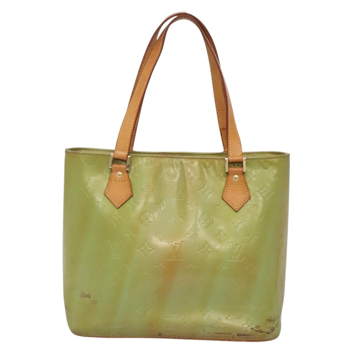 Louis Vuitton LOUIS VUITTON Monogram Vernis Houston Hand Bag Baby Blue Size ONE SIZE - 3 Thumbnail
