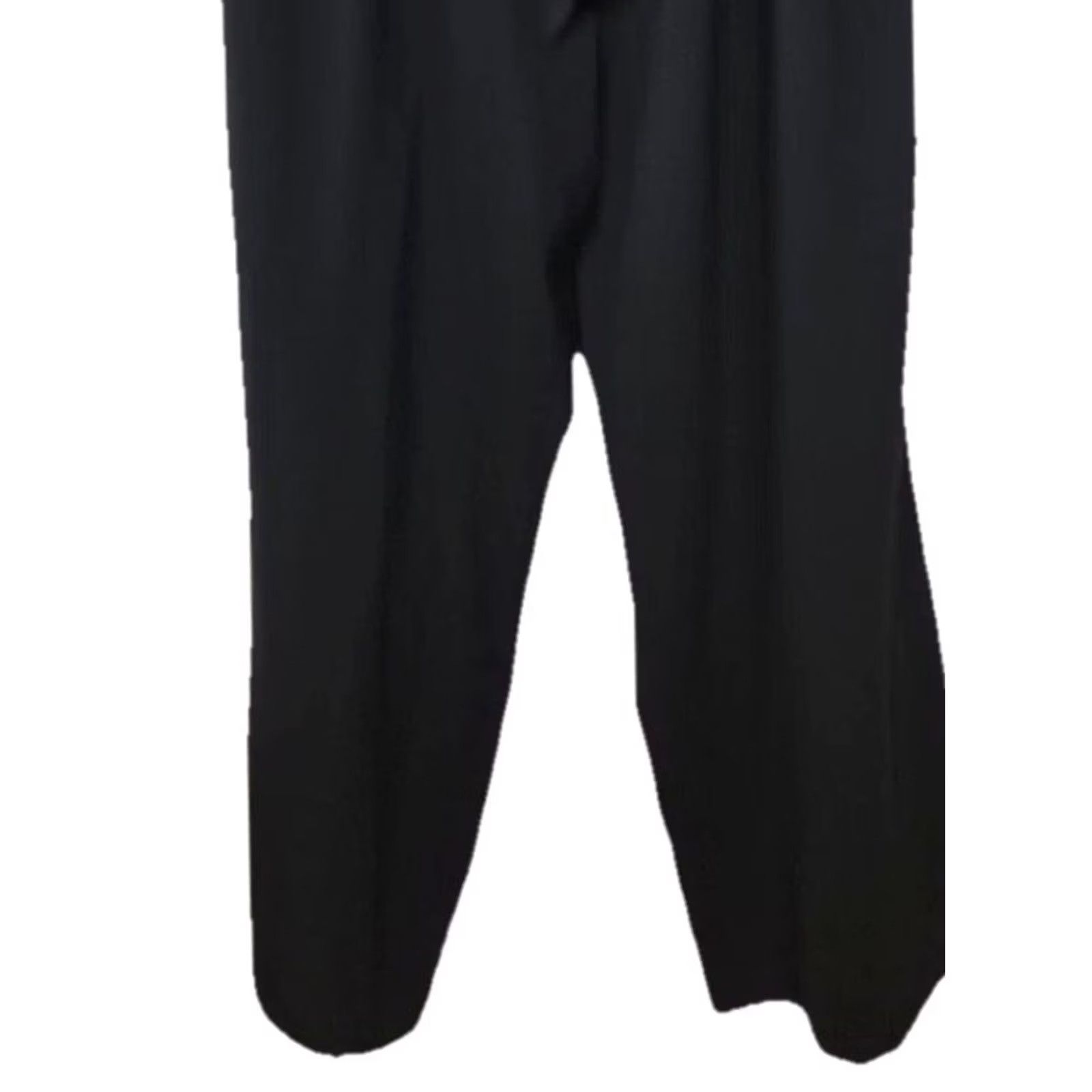 Vintage Women's Pants Black Paperbag Waist Drawstring Wide Leg Comfort Large Size 36" / US 14 / IT 50 - 3 Thumbnail