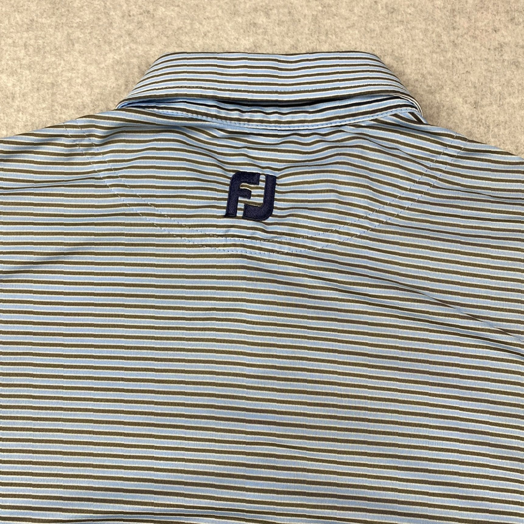 Vintage FJ Foot Joy Polo Shirt Mens XL Blue Striped Golf Size US XL / EU 56 / 4 - 7 Thumbnail