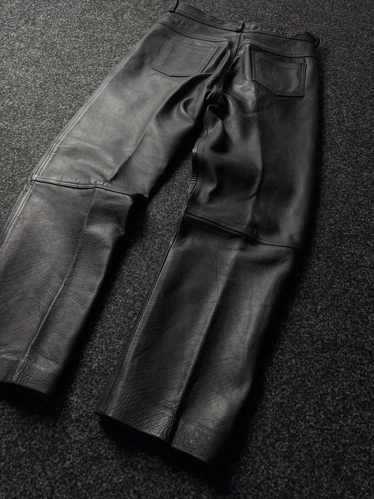 Leather Y2K Vintage Leather Pants Opium Style Alt Biker USA Rare Size US 35 - 13 Thumbnail
