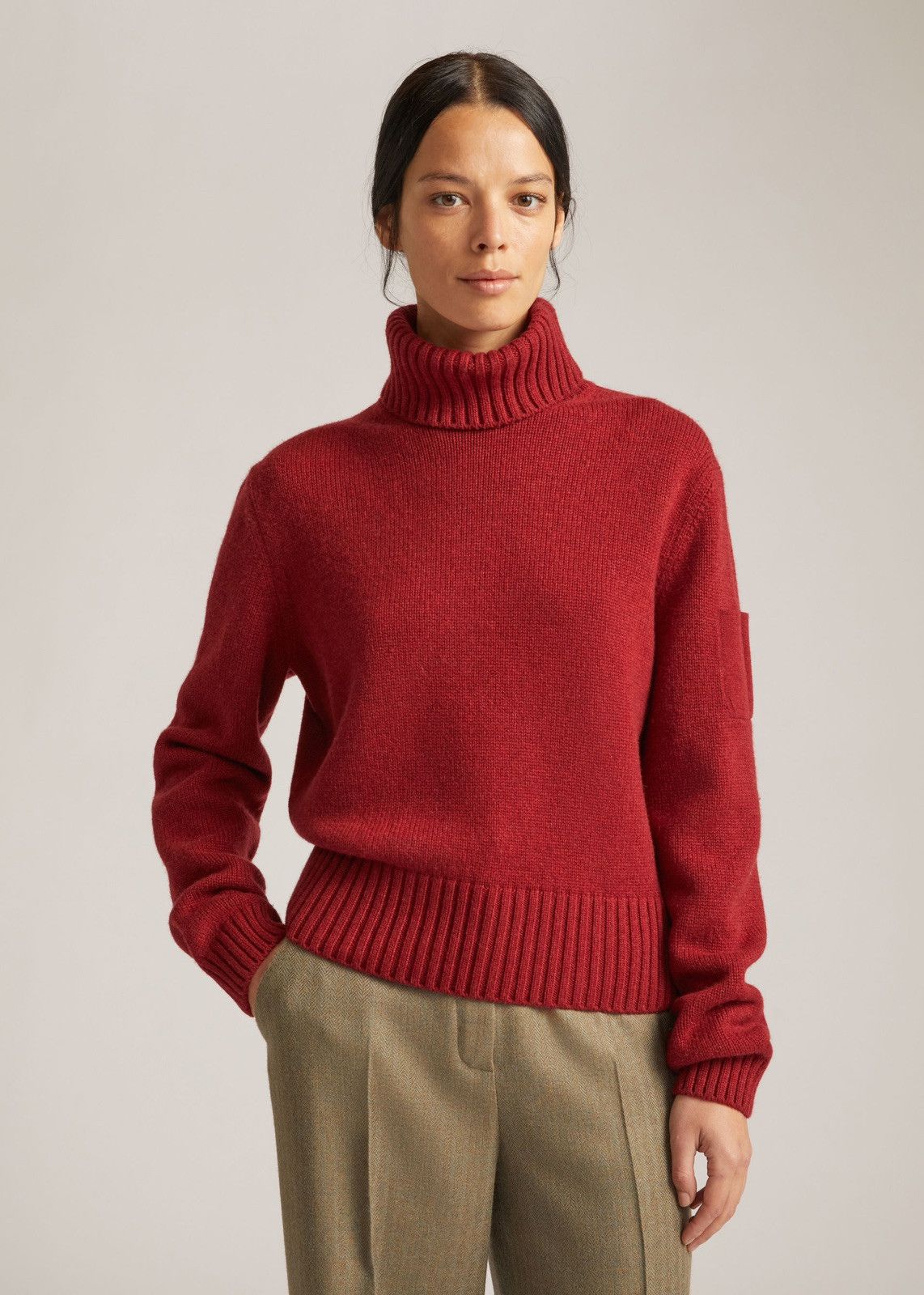 Loro Piana o1srvl11e0125 Plain Knit Cashmere Sweater in Red Size L / US 10 / IT 46 - 3 Thumbnail