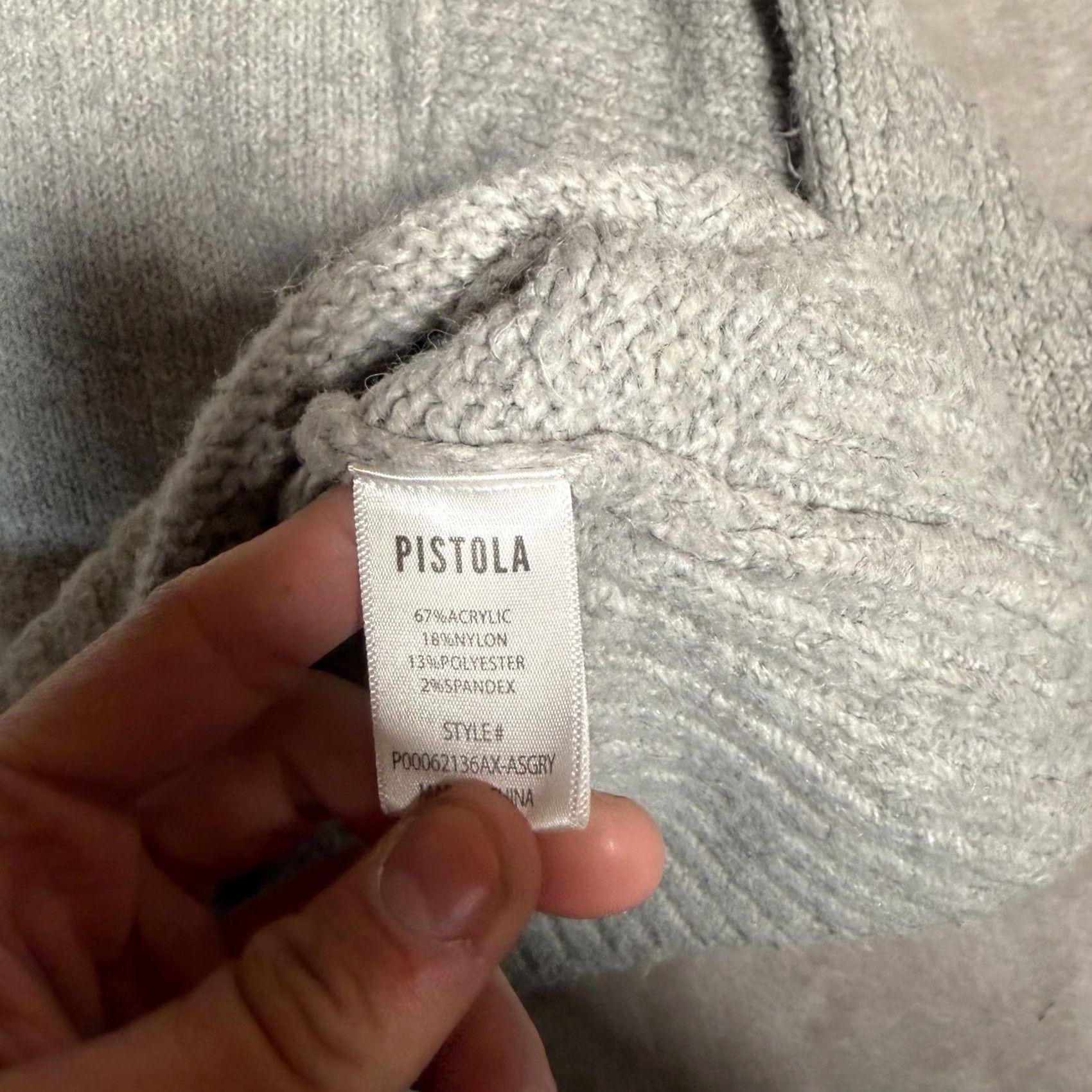 Pistola PISTOLA Sweater Womens Large Gray Knit Pullover Crew Neck Mock Neck Casual Fisherman L Size Women US Size L / US 10 / IT 46 - 4 Thumbnail