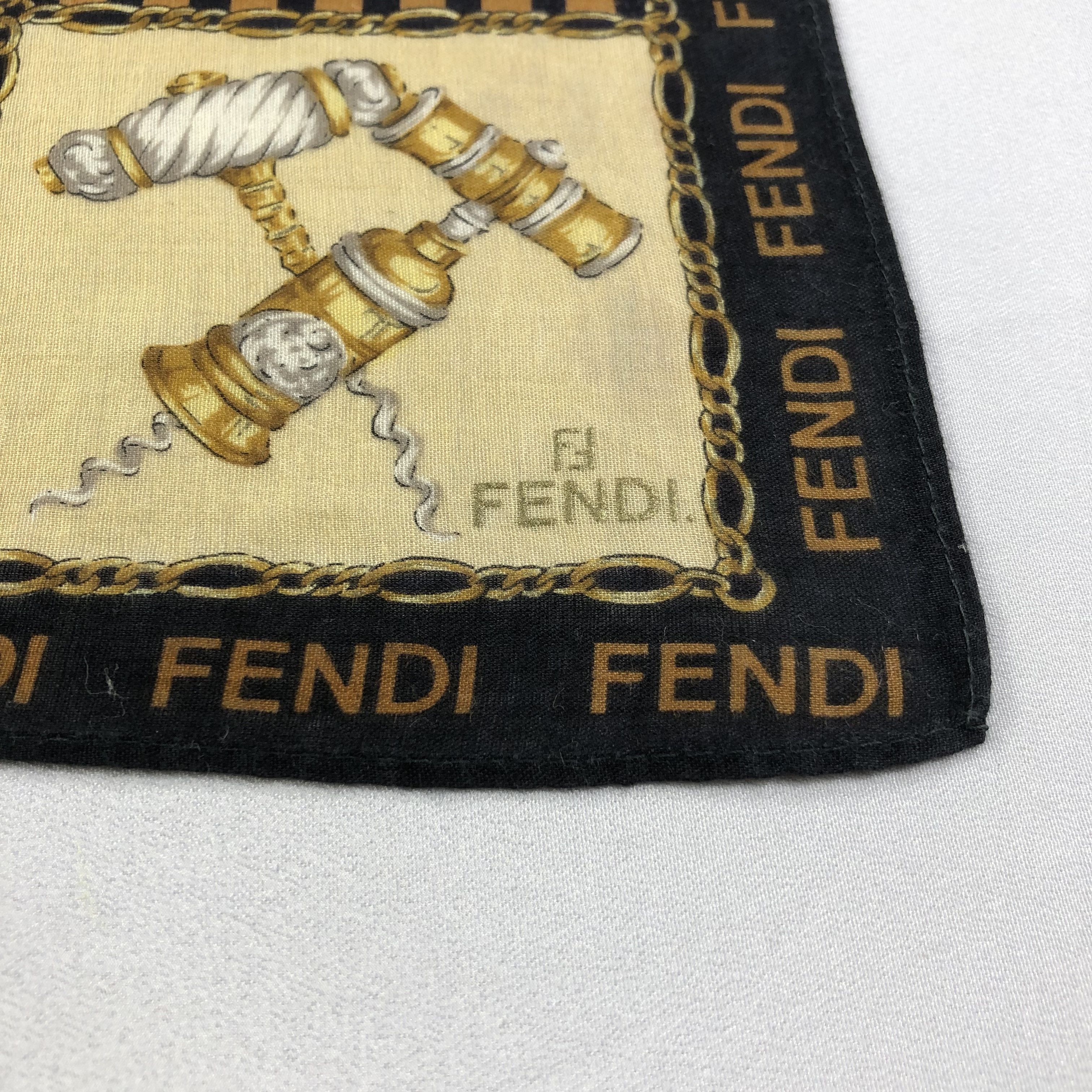 Japanese Brand Fendi Corkscrew Handkerchief Neckerchief Bandana H2093 Size ONE SIZE - 4 Thumbnail