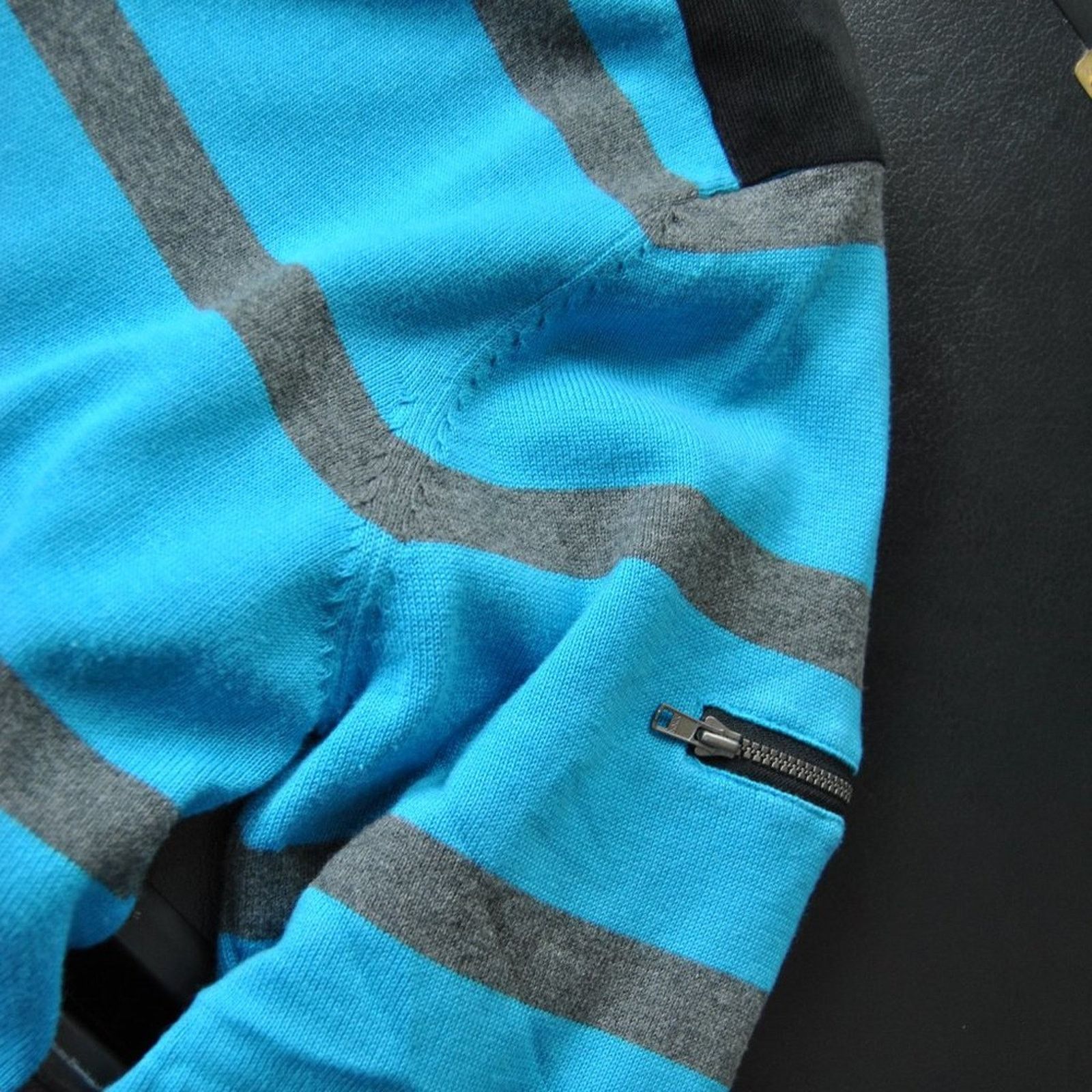 Other Abacus Large Lined Quarter Zip Sweater Blue Gray Stripes Size US L / EU 52-54 / 3 - 11 Thumbnail