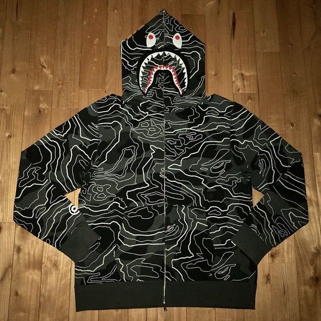 Bape BAPE LAYERED LINE CAMO Shark Full Zip Hoodie a bathing ape Size US XL / EU 56 / 4 - 1 Thumbnail