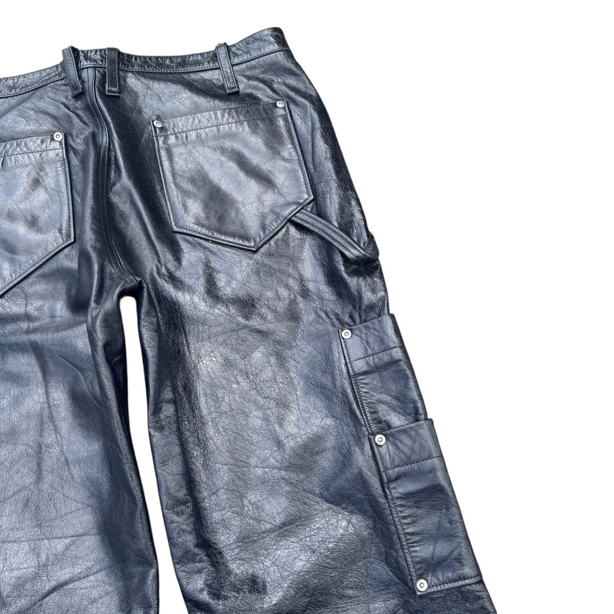 20471120 20471120 Black Leather Carpenter Pants Cowhide Size US 36 / EU 52 - 13 Thumbnail