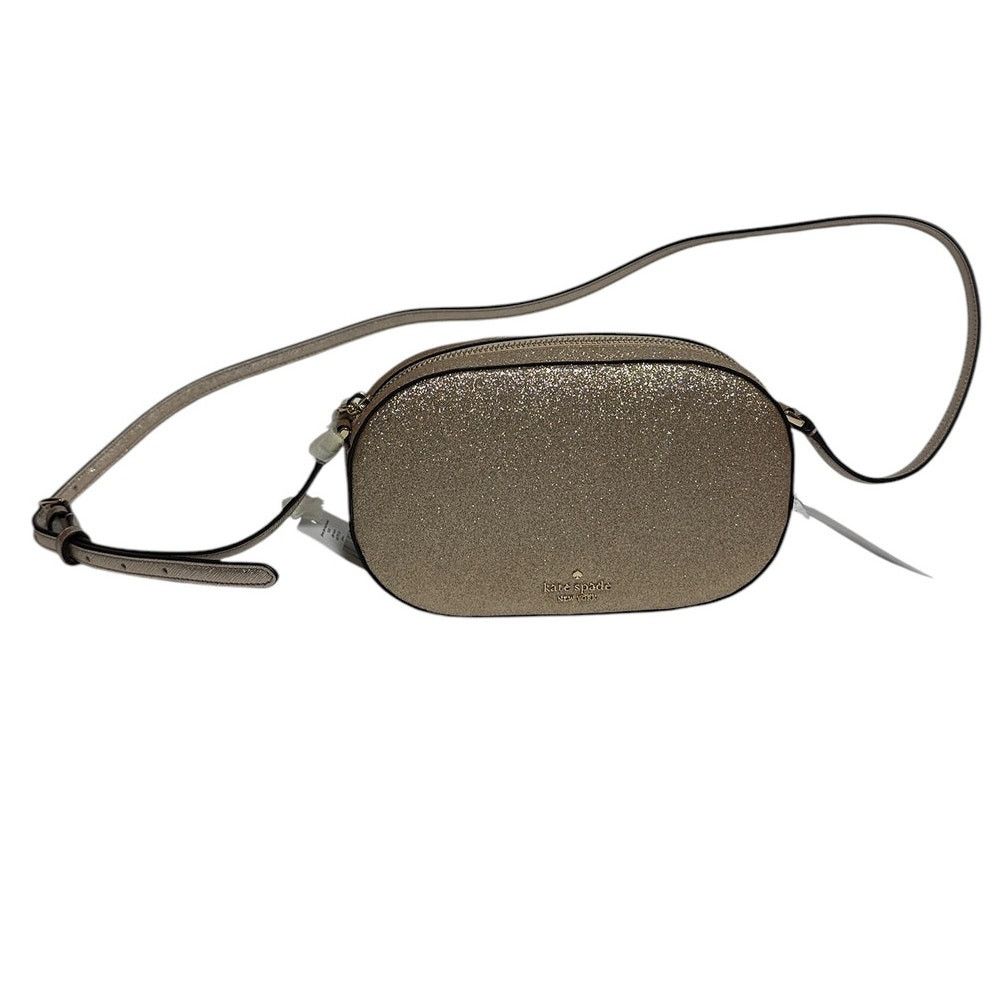Kate Spade Kate Spade Glimmer Oval Small Camera Bag Gold Glitter Size ONE SIZE - 4 Thumbnail