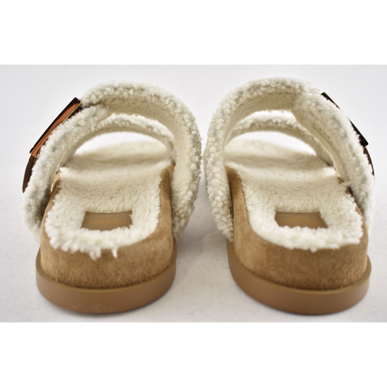 Fendi Fendi Feel Slide Shearling Bronze Monogram Mule Sandal 40 Size US 10 / IT 40 - 20 Thumbnail