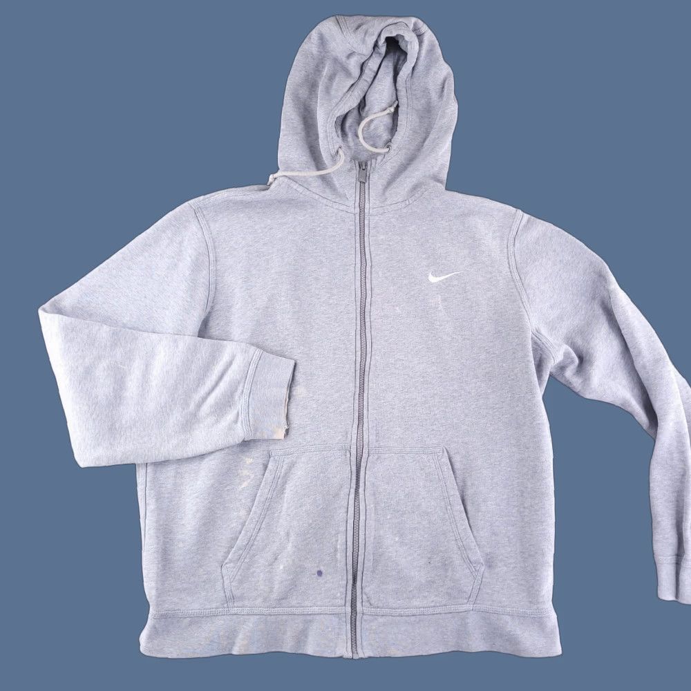 Nike Nike Hoodie Mens XL Gray Zip Sweatshirt Distressed FITS SHORT Heather Size US XL / EU 56 / 4 - 1 Thumbnail