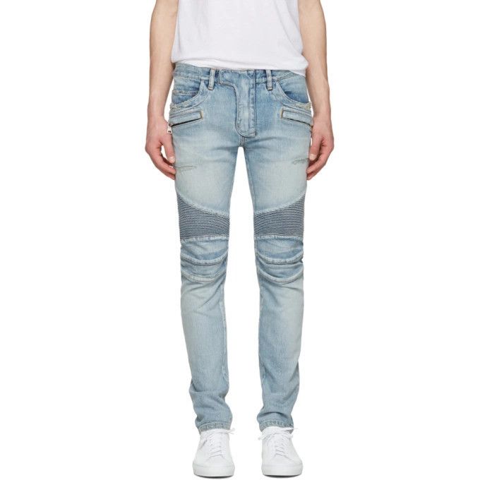 Balmain o1y0426 Denim Pant in Light Blue Size US 32 / EU 48 - 1 Thumbnail