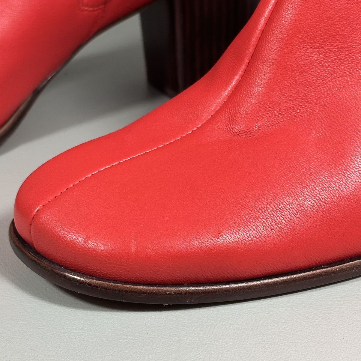 Vince Vince Maggie Phoenix Red Leather Booties Size US 8 / IT 38 - 3 Thumbnail