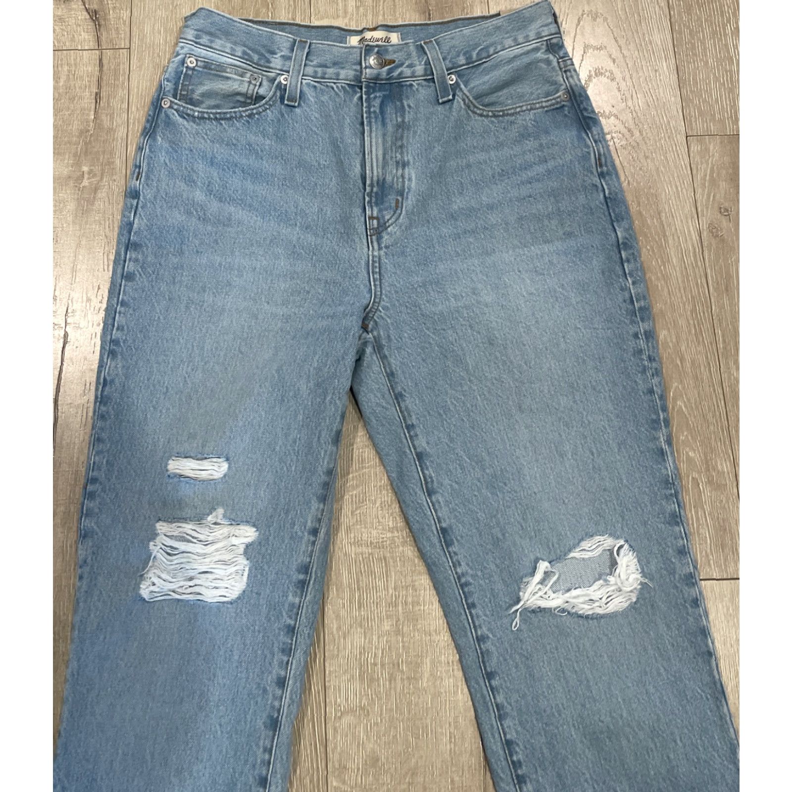 Madewell Madewell Perfect Vintage Jeans Women's High-Rise Light Wash Distressed 29 Blue Regular Size 29" - 3 Thumbnail