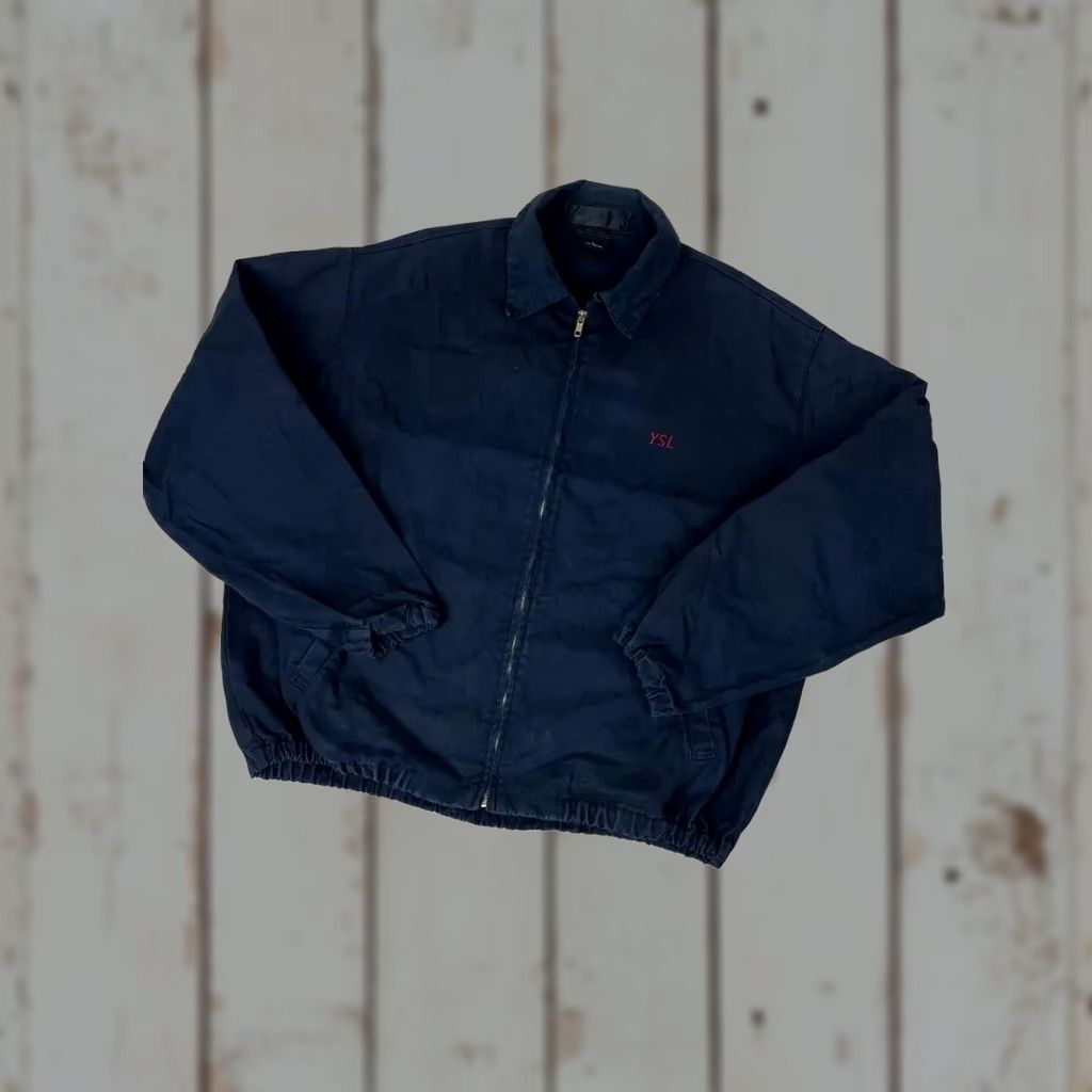 Yves Saint Laurent VINTAGE Yves Saint Laurent YSL Denim Bomber Jacket Men Size L Blue 90s Size US L / EU 52-54 / 3 - 1 Thumbnail