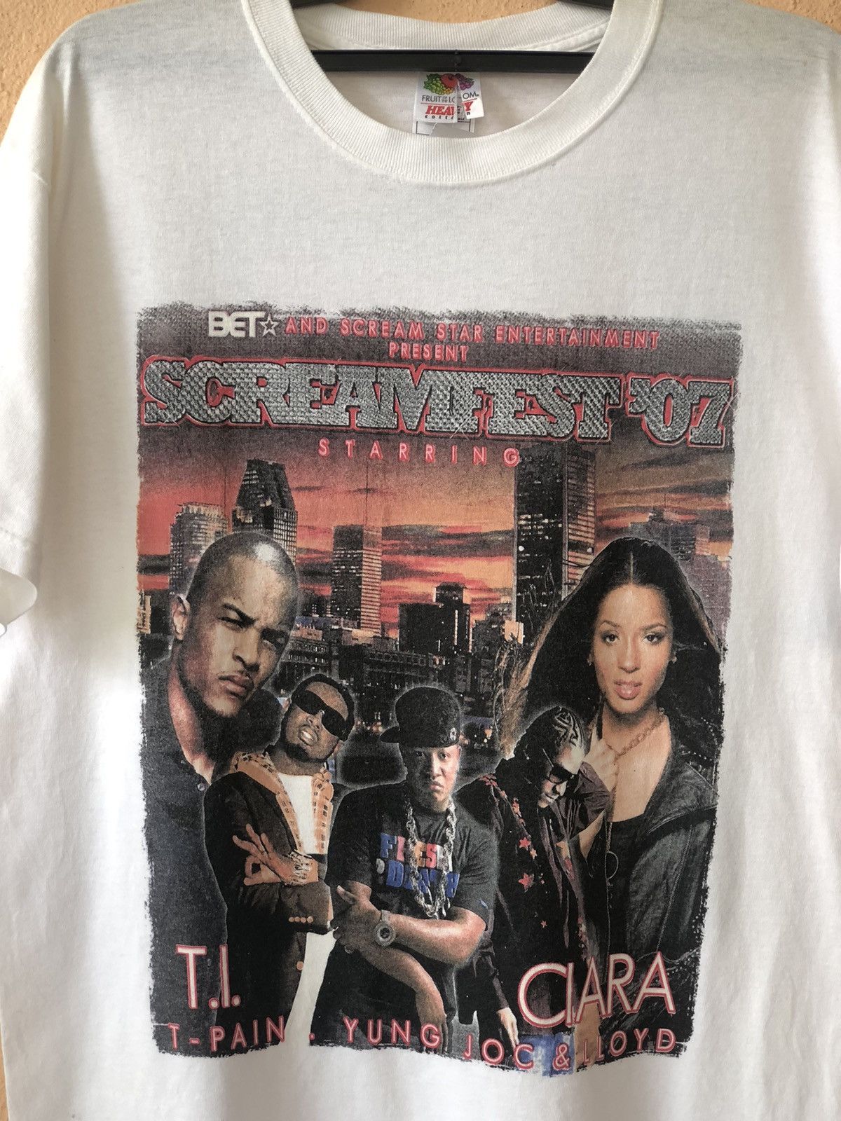 Rap Tees × Vintage Vintage SCREAMFEST 07 T- PAIN CIARA Rap Tee Size US L / EU 52-54 / 3 - 3 Thumbnail