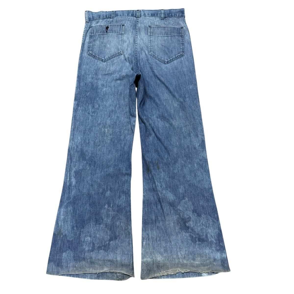 Vintage Vintage 80s US Navy Seafarer Denim Flare Pant Distressed Size US 32 / EU 48 - 2 Thumbnail