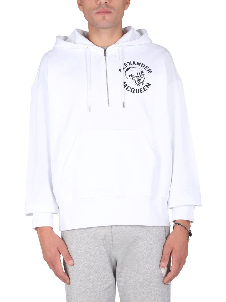 Alexander McQueen o1y1024 Hooded Sweatshirt In White Size US M / EU 48-50 / 2 - 1 Thumbnail