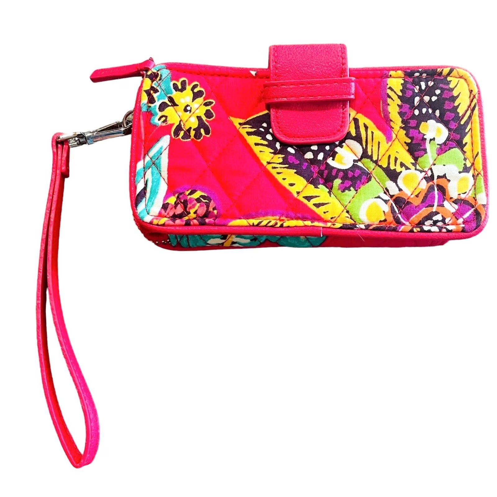 Vera Bradley Vera Bradley Wallet Wristlet In Rumba Pink Floral Womens Quilted Zip Size ONE SIZE - 2 Thumbnail
