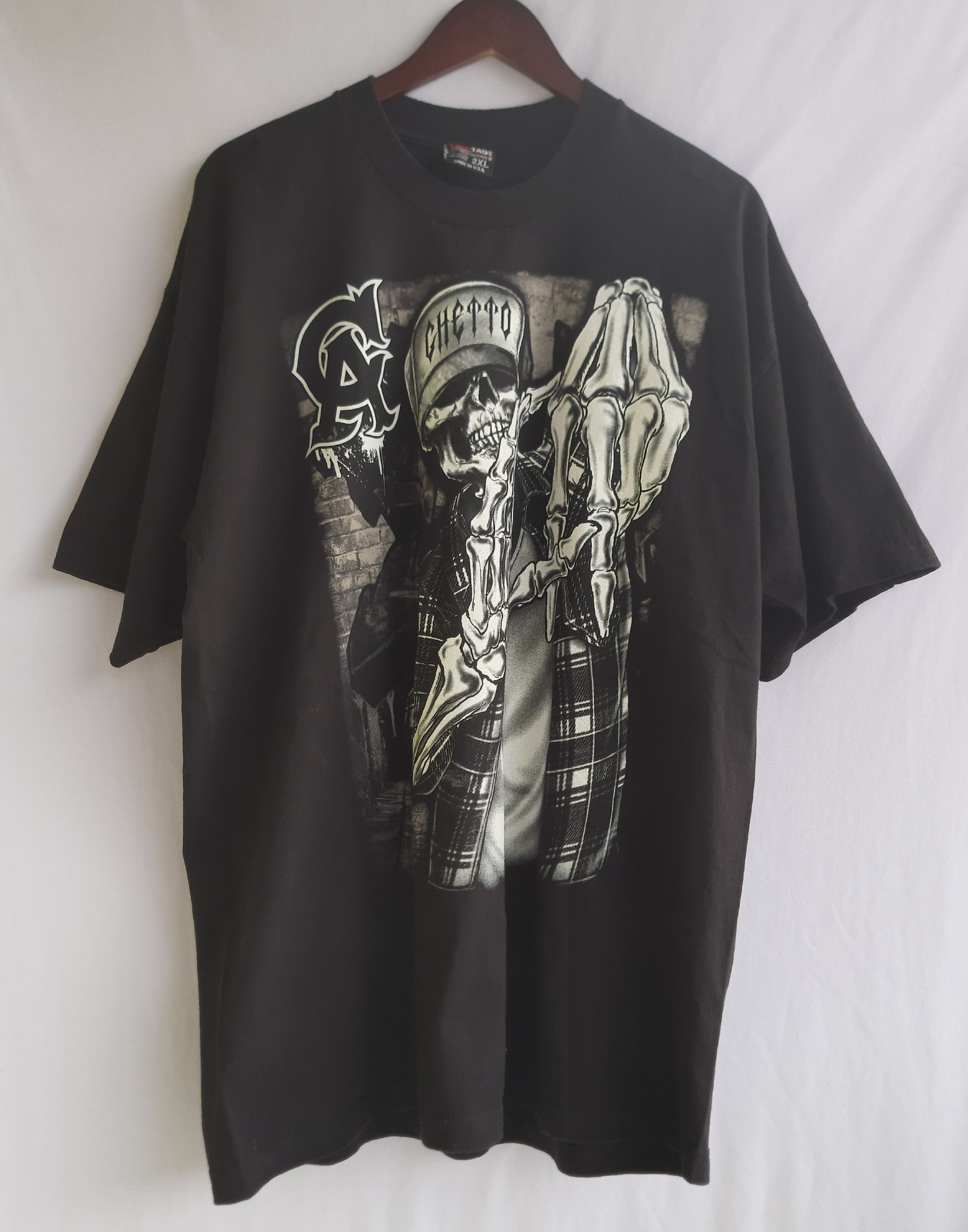 Japanese Brand Y2K Ghetto CA Gangster T-Shirt Size US XXL / EU 58 / 5 - 1 Thumbnail
