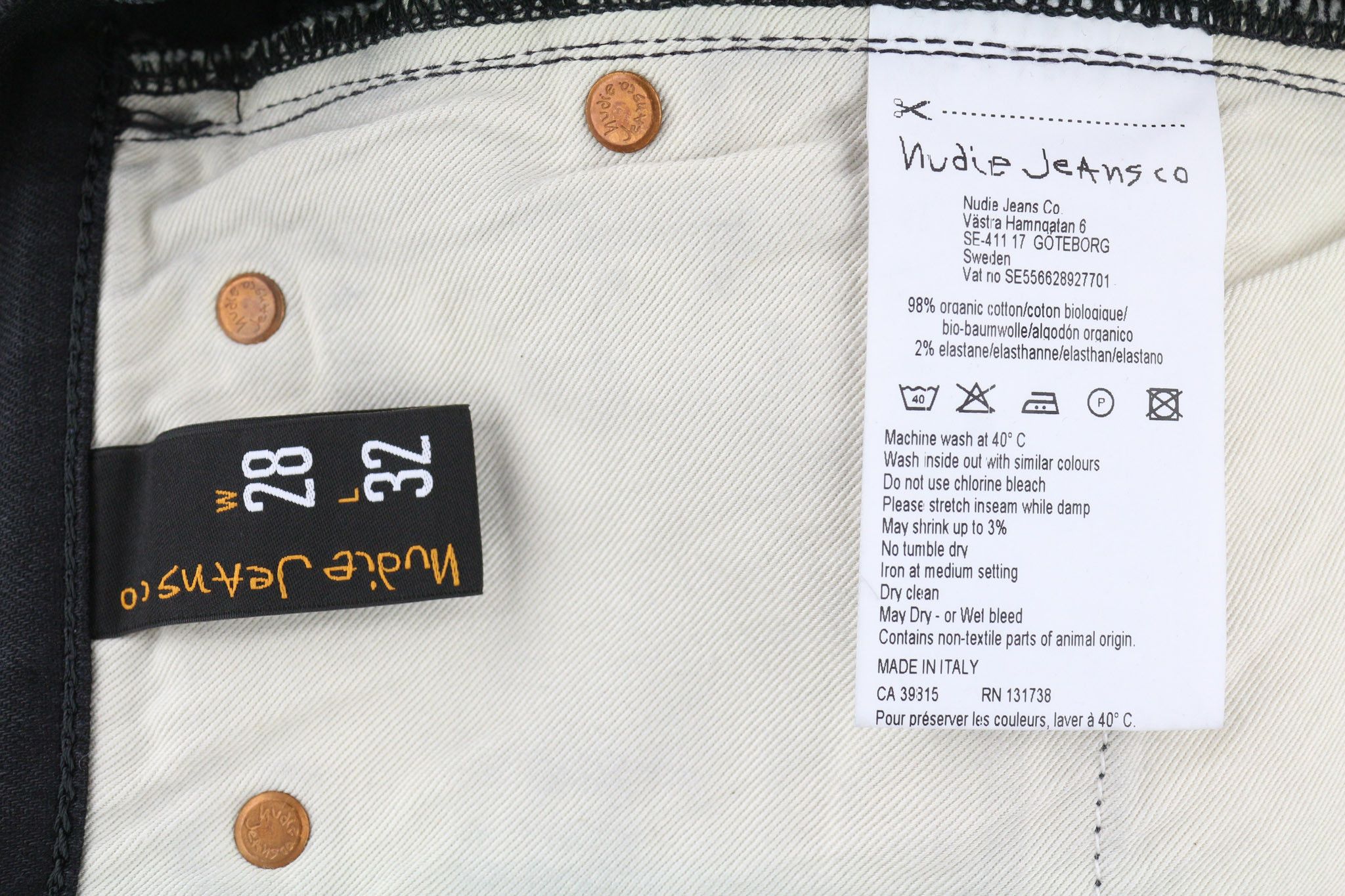 Nudie Jeans PIPE LED CLEAN SLATE W28/L32 Organic Cotton Jeans 80450 Size US 28 / EU 44 - 6 Thumbnail