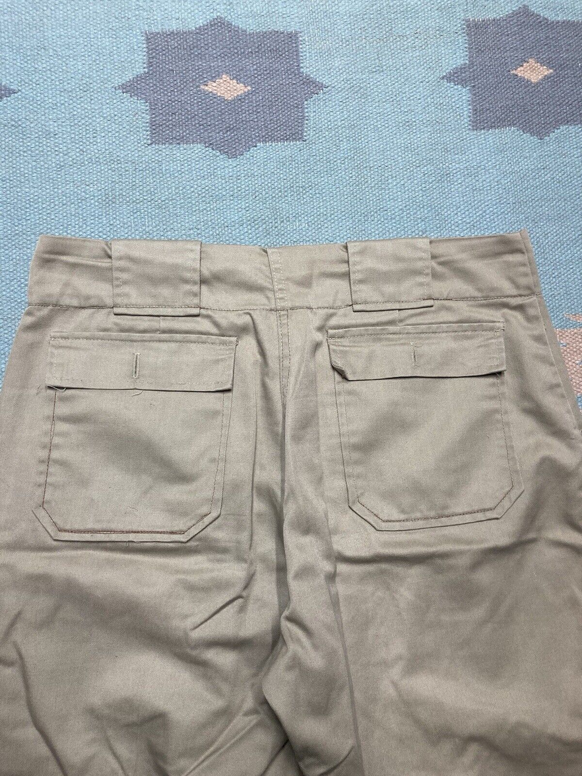 Vintage VTG 1970s bush pocket pants khaki chino wide talon zip 33x28 Size US 33 - 7 Thumbnail